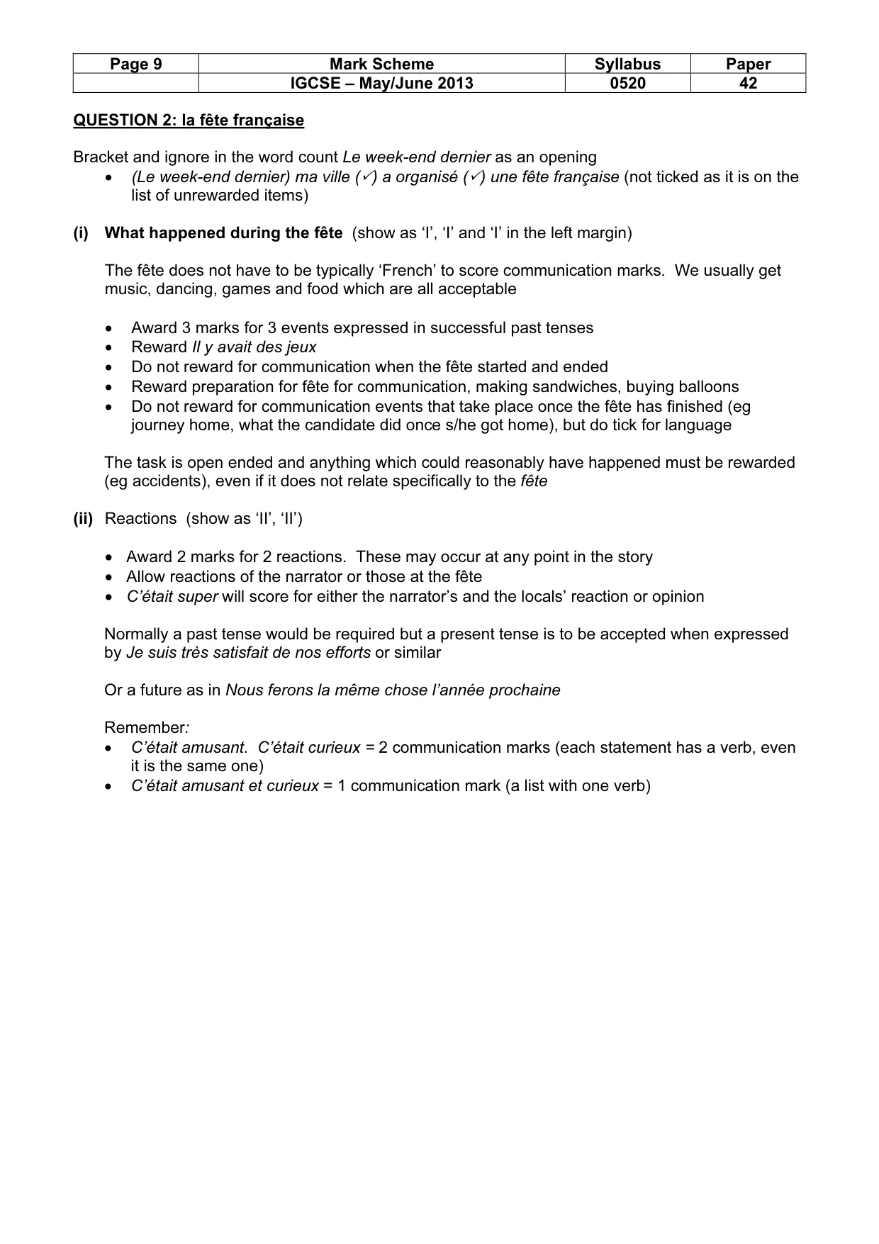 Mark scheme, page 9 of 23