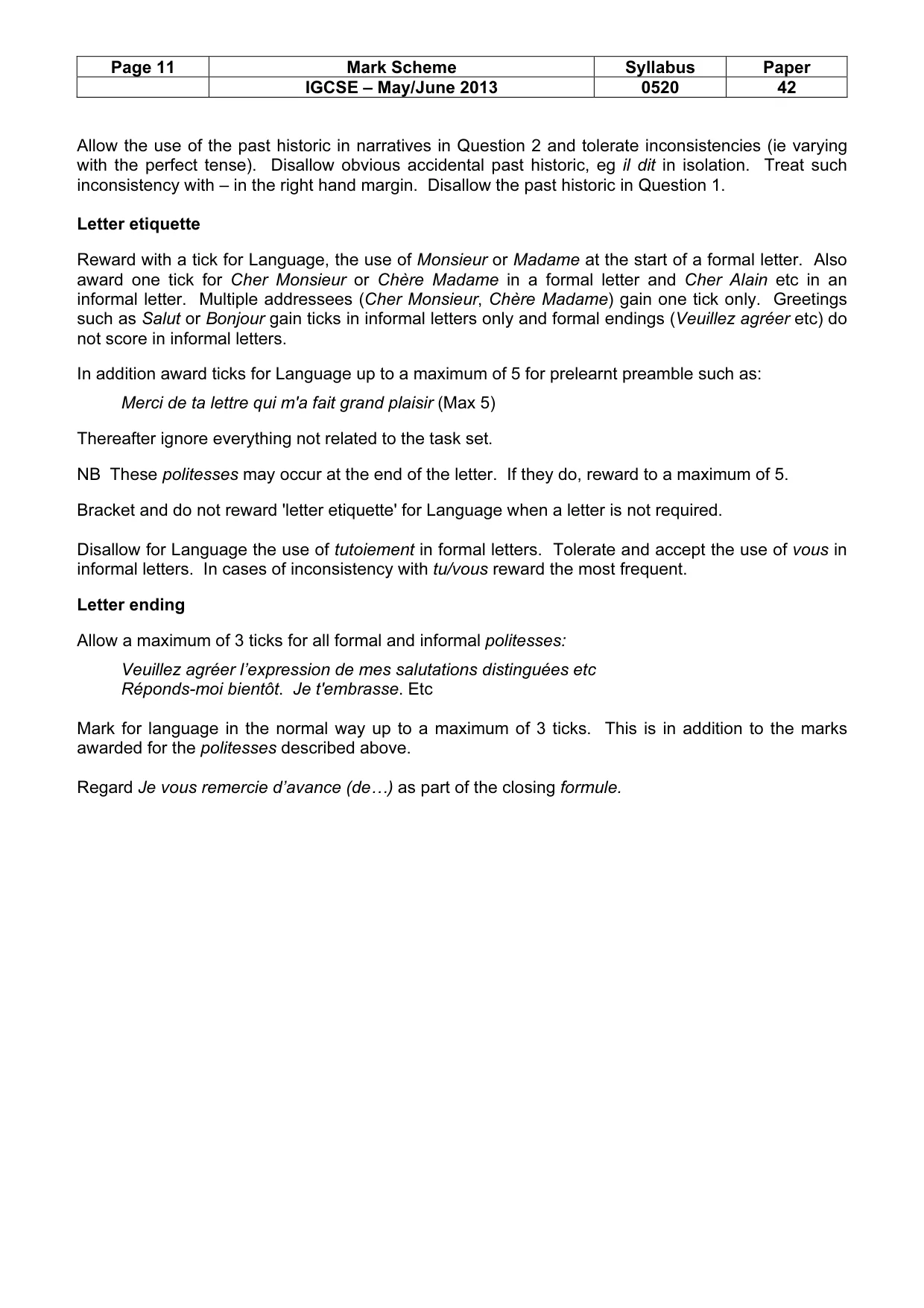 Mark scheme, page 11 of 23