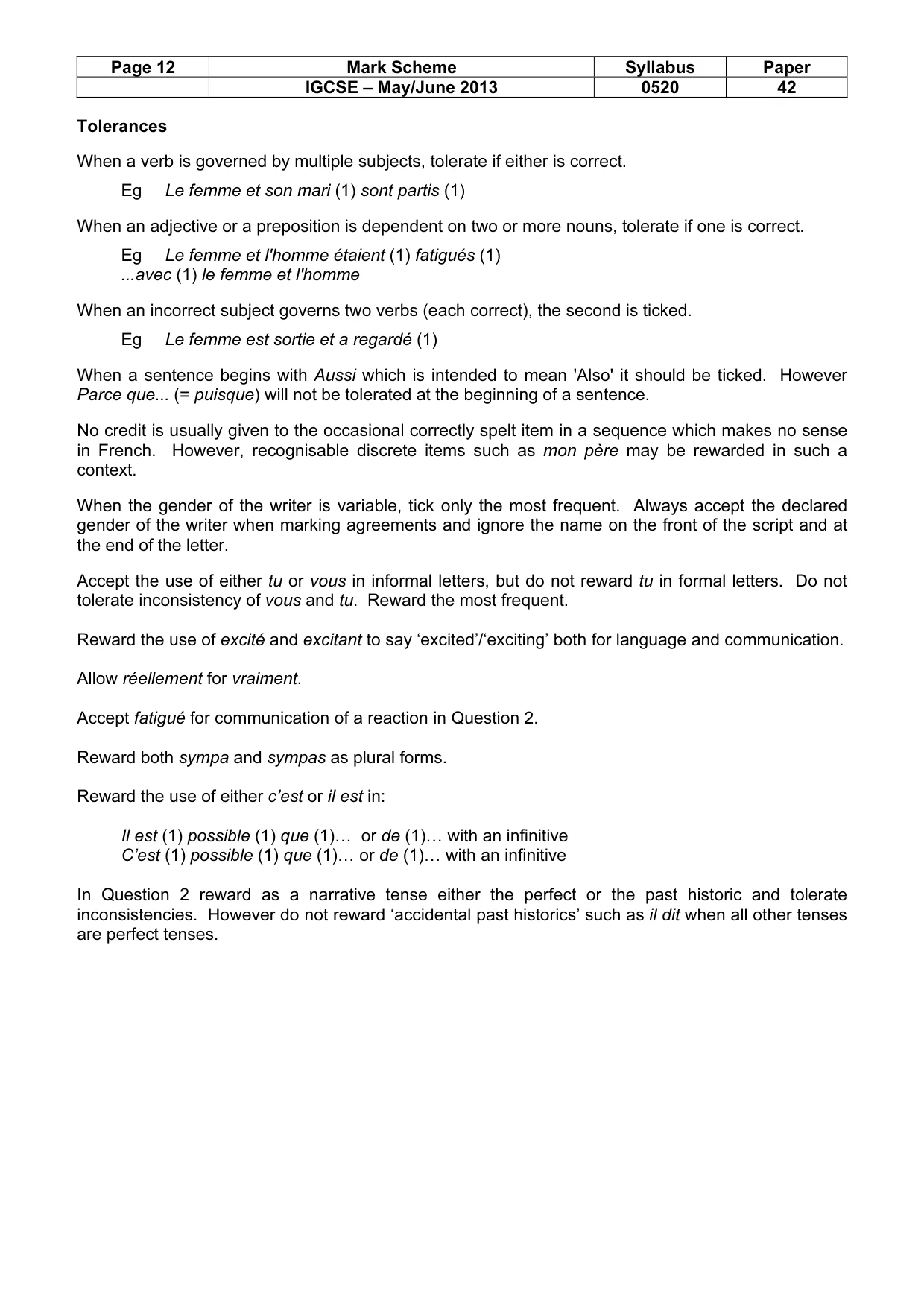 Mark scheme, page 12 of 23