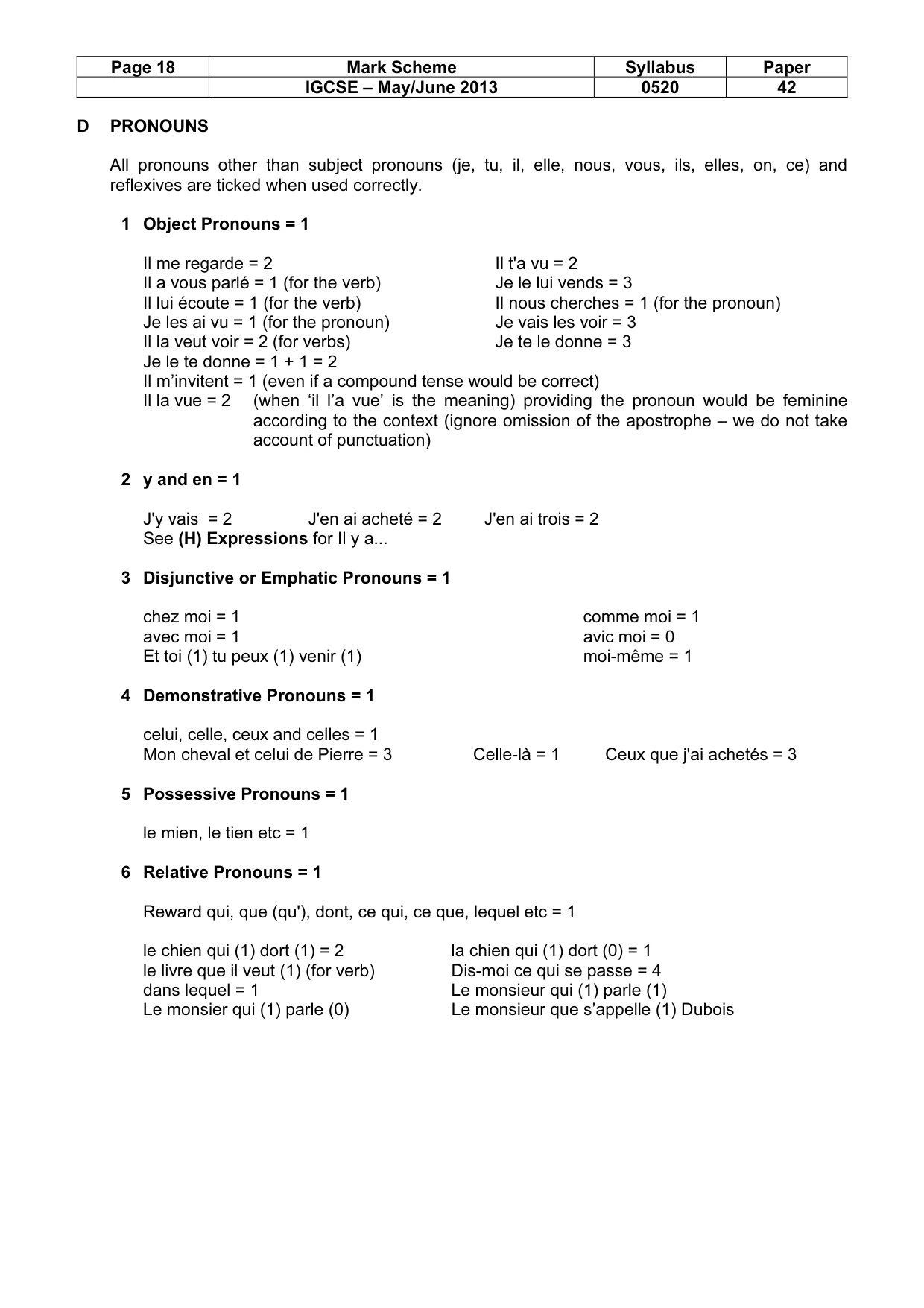 Mark scheme, page 18 of 23