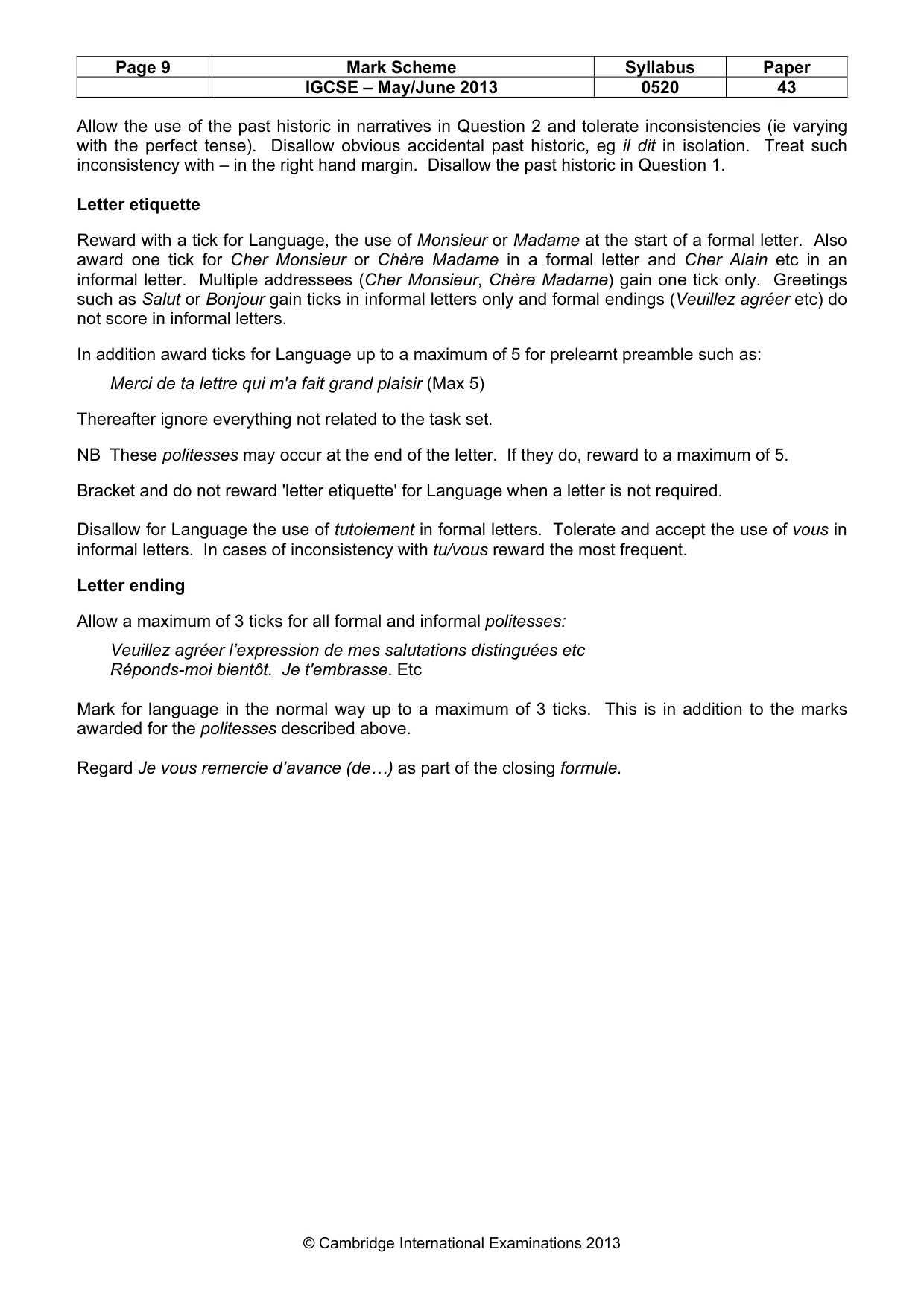 Mark scheme, page 9 of 21