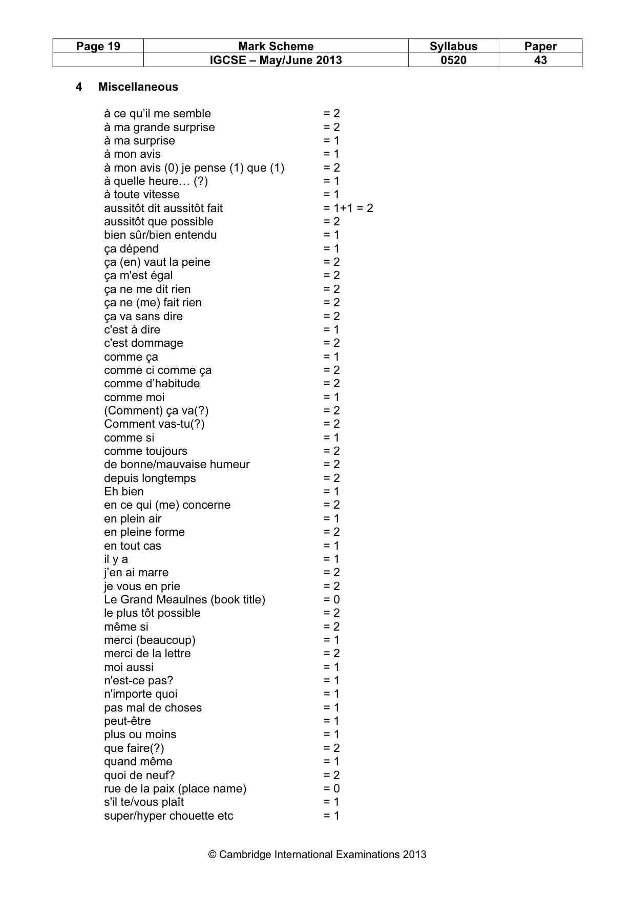 Mark scheme, page 19 of 21