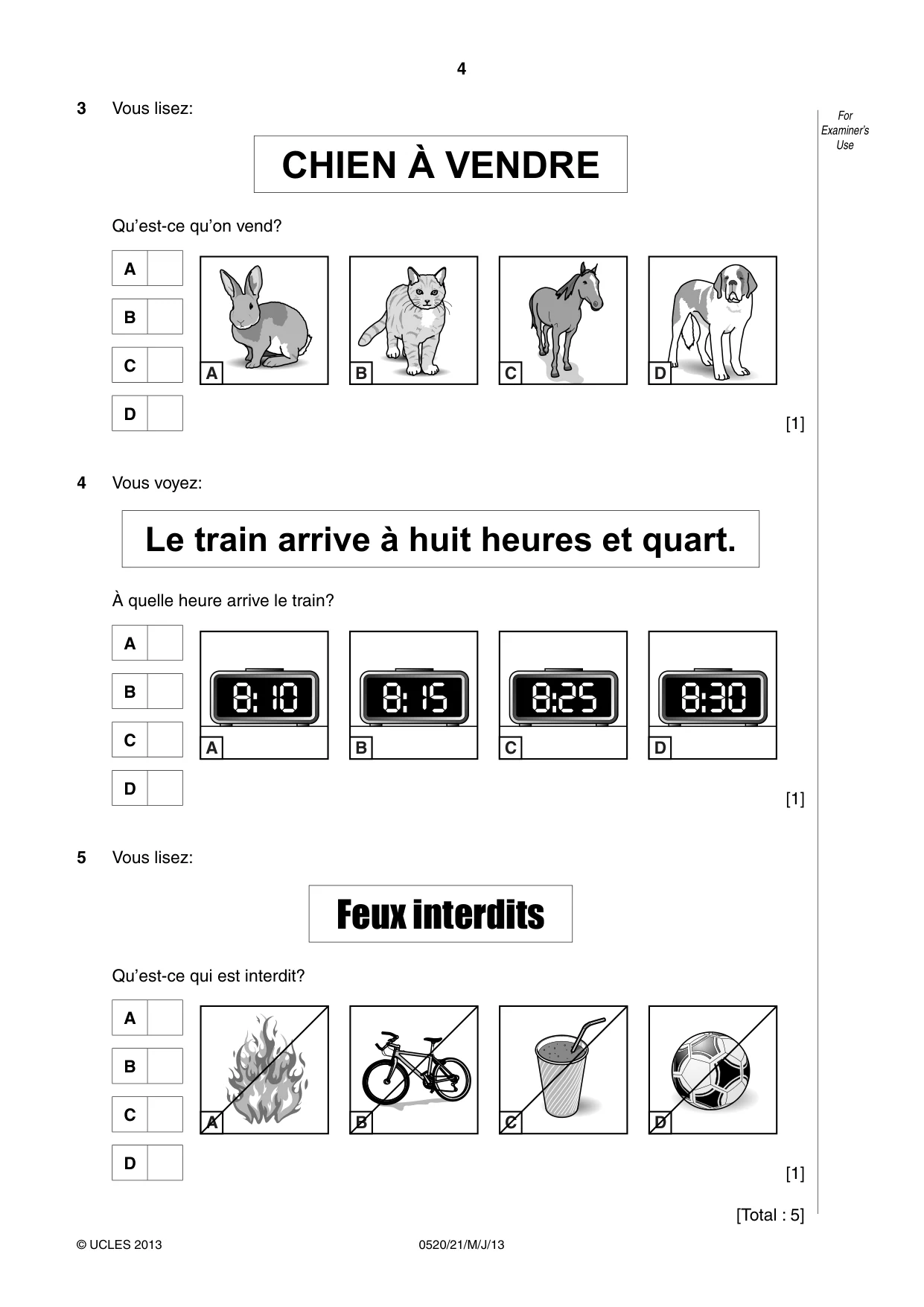 Cambridge IGCSE French - Foreign Language 0520 2013 May/June Paper 2 · Variant 1 question paper, page 4 of 20