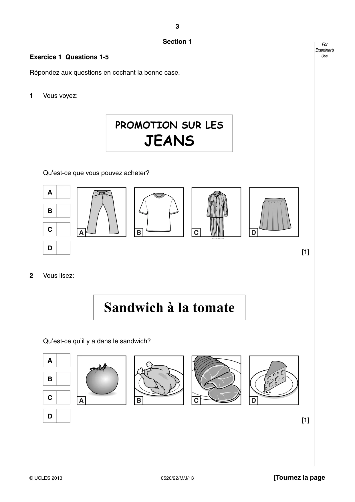 Cambridge IGCSE French - Foreign Language 0520 2013 May/June Paper 2 · Variant 2 question paper, page 3 of 20