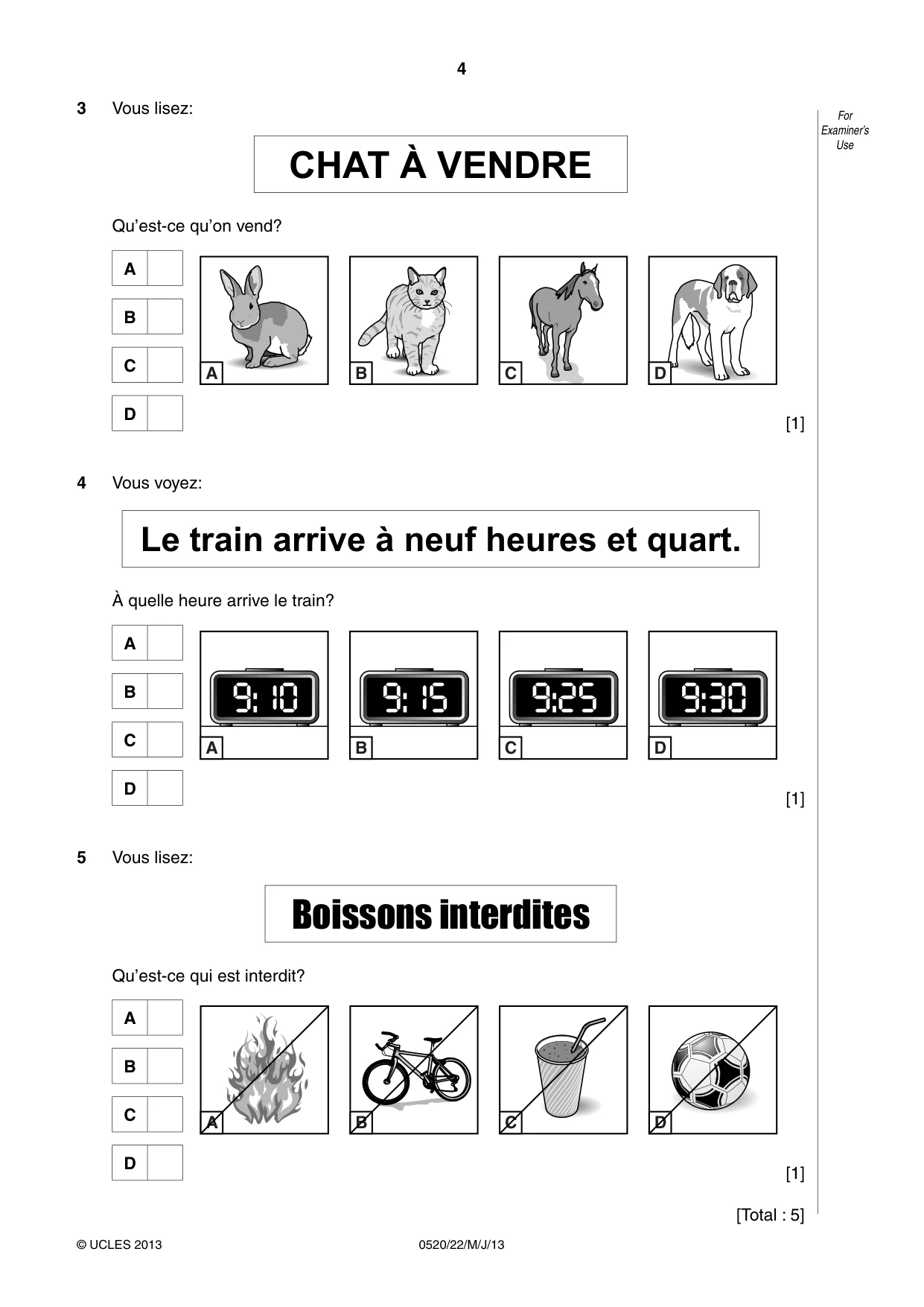 Cambridge IGCSE French - Foreign Language 0520 2013 May/June Paper 2 · Variant 2 question paper, page 4 of 20