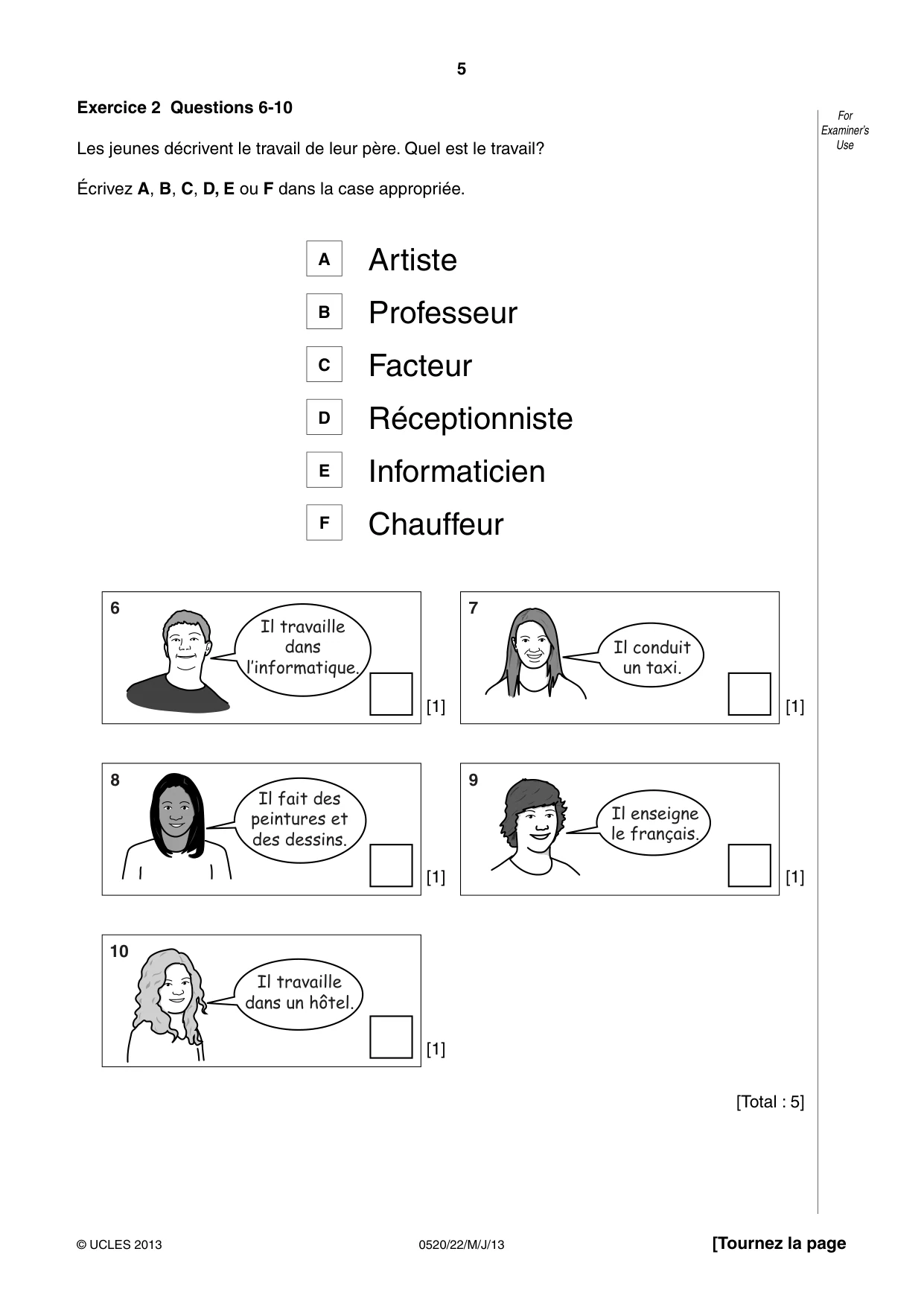 Cambridge IGCSE French - Foreign Language 0520 2013 May/June Paper 2 · Variant 2 question paper, page 5 of 20