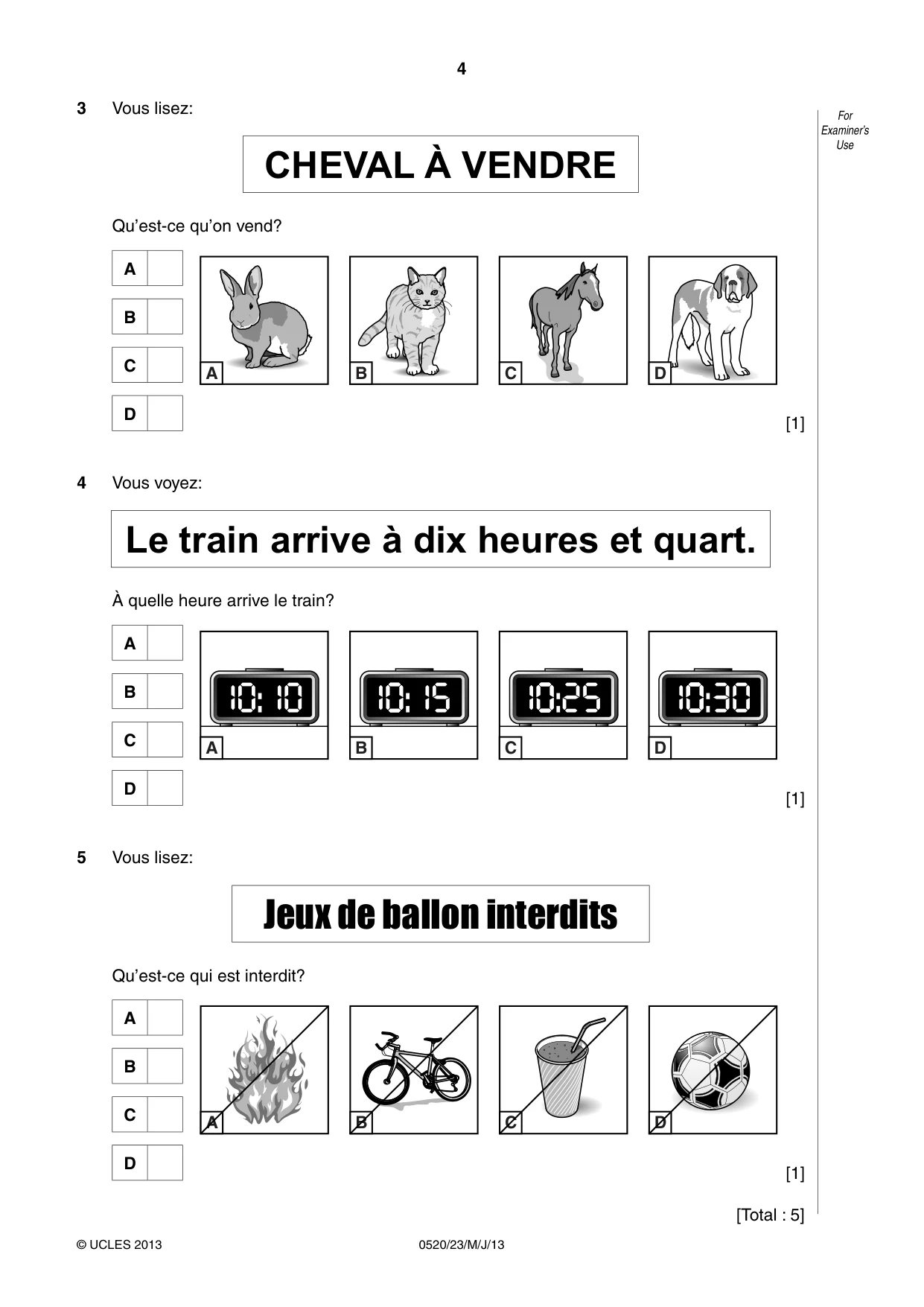 Cambridge IGCSE French - Foreign Language 0520 2013 May/June Paper 2 · Variant 3 question paper, page 4 of 20