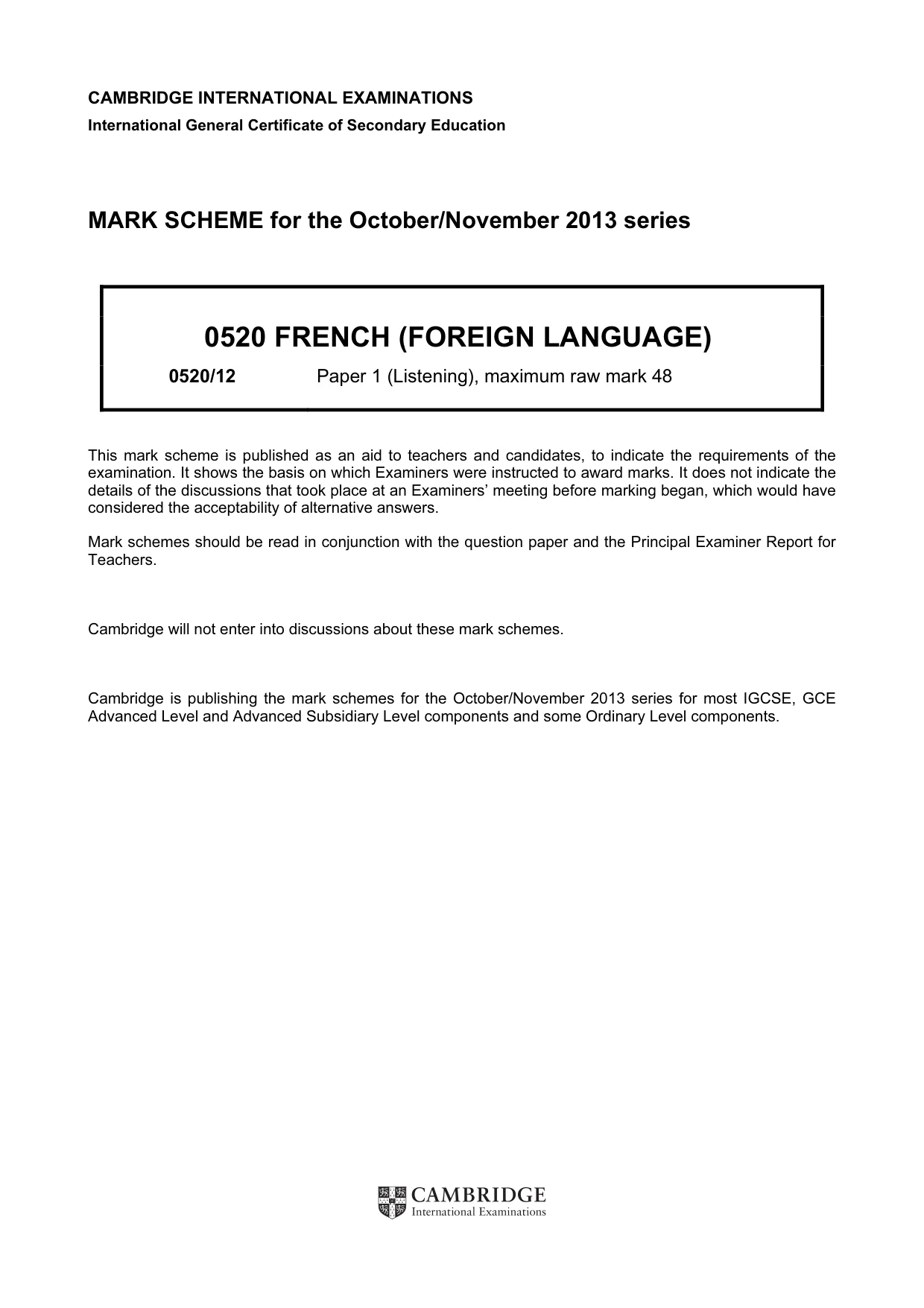 Mark scheme, page 1 of 14