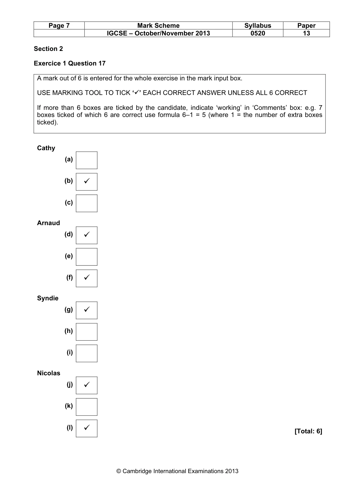 Mark scheme, page 7 of 14