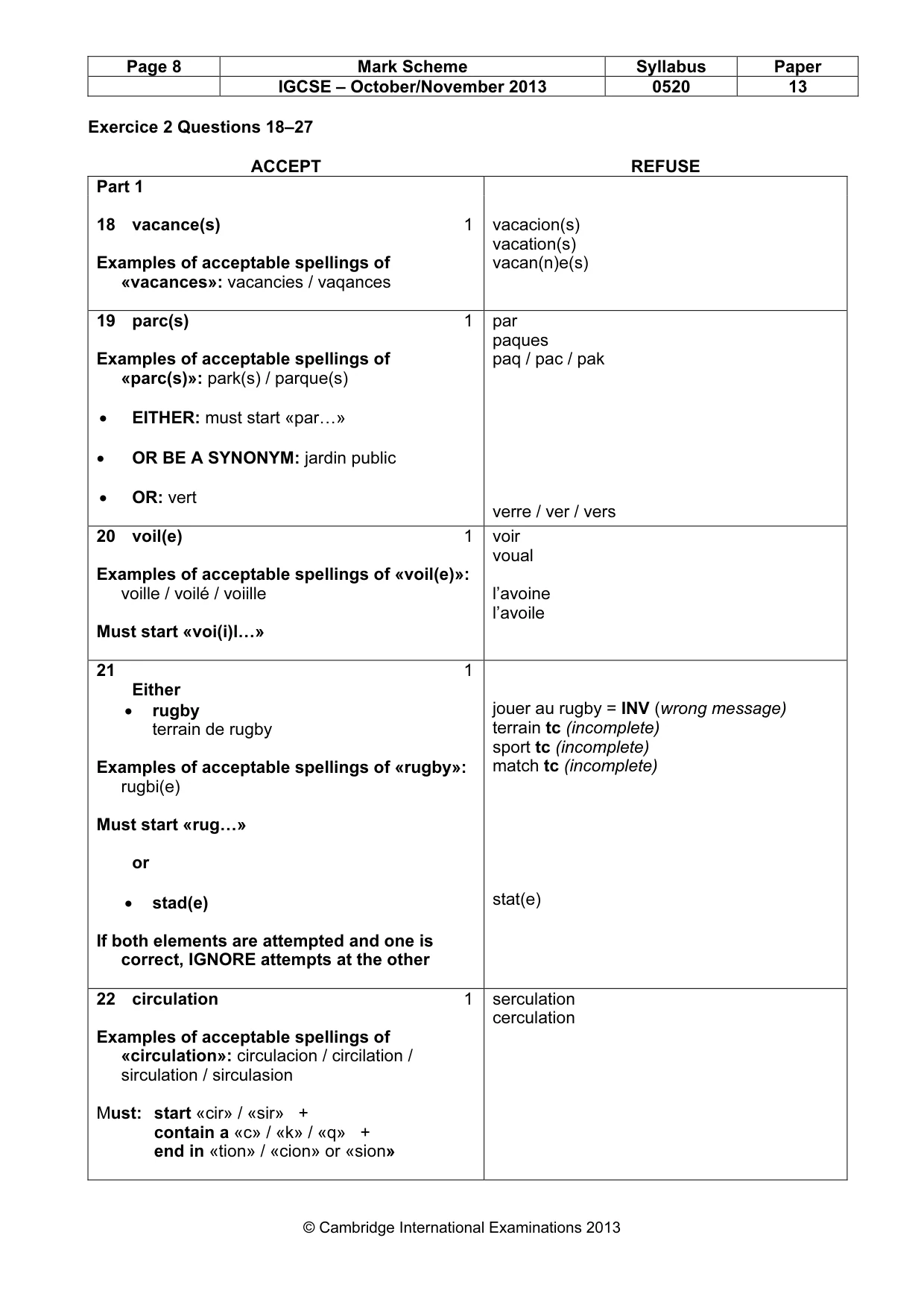 Mark scheme, page 8 of 14