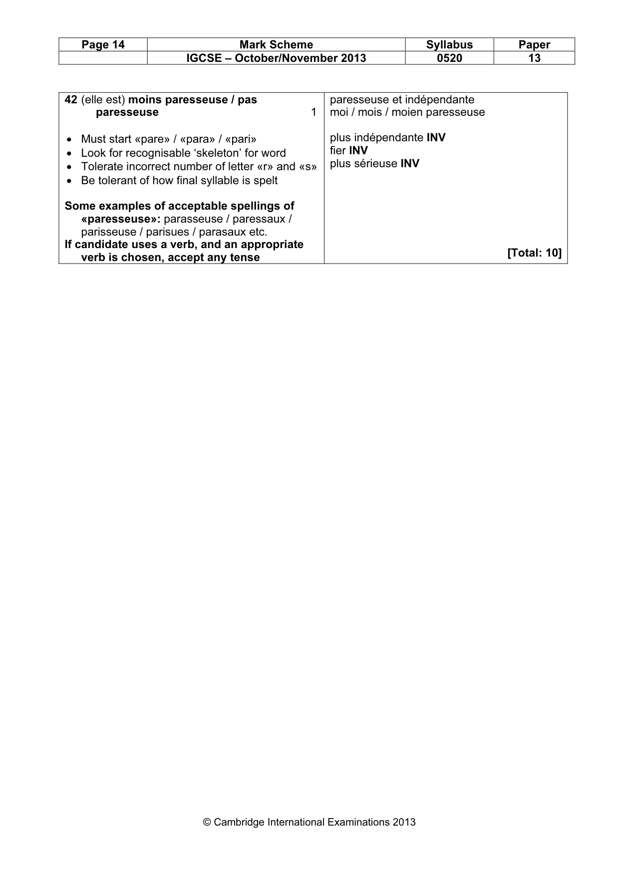 Mark scheme, page 14 of 14