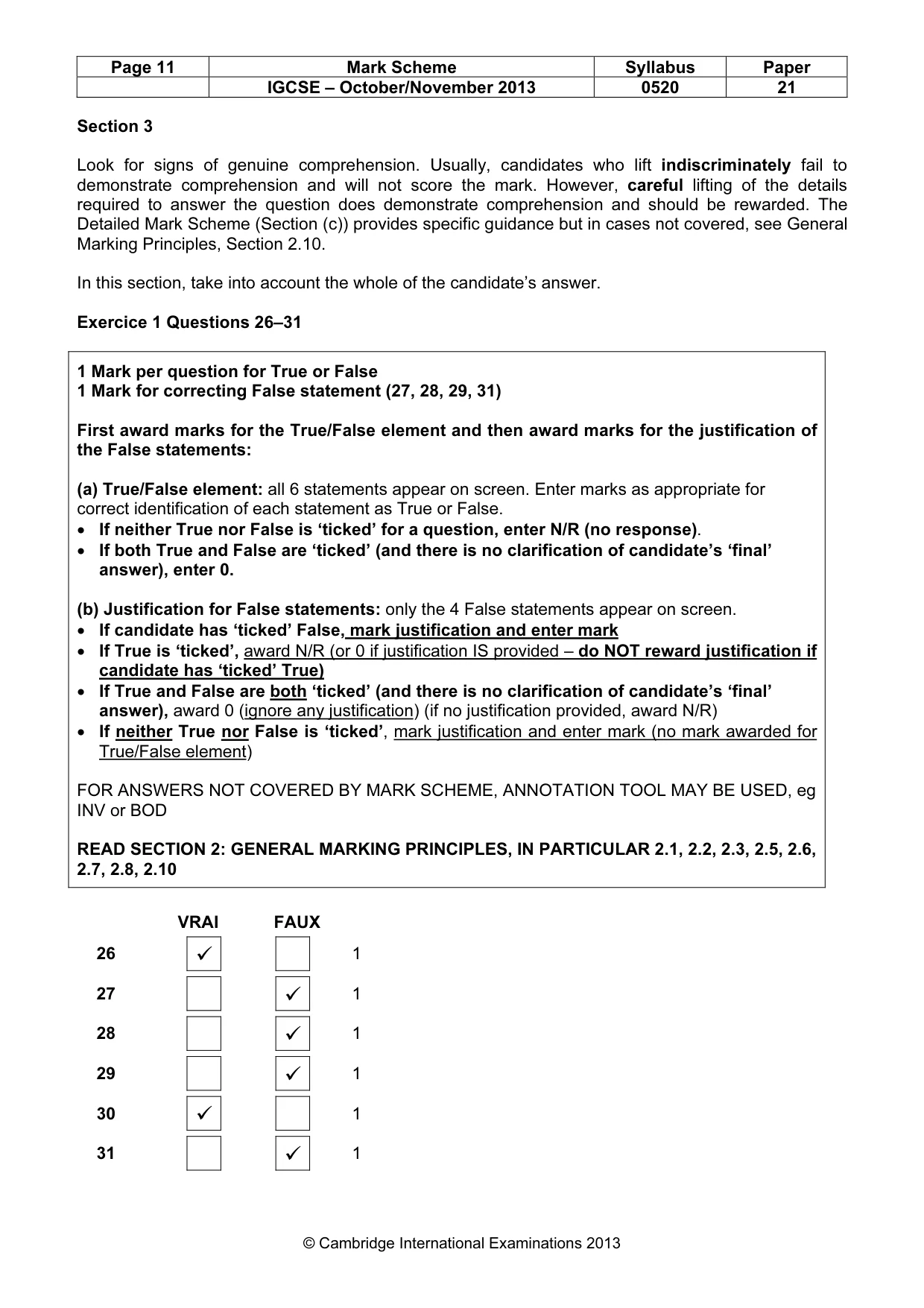 Mark scheme, page 11 of 15