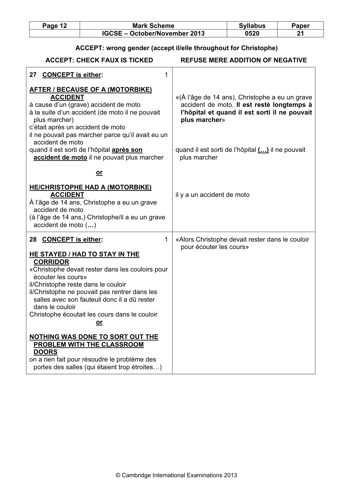 Mark scheme, page 12 of 15