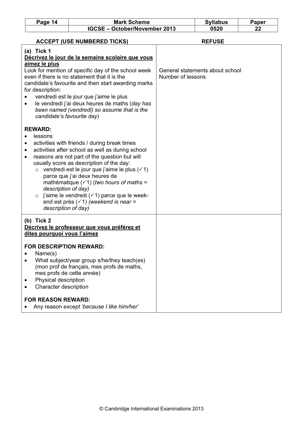 Mark scheme, page 14 of 21