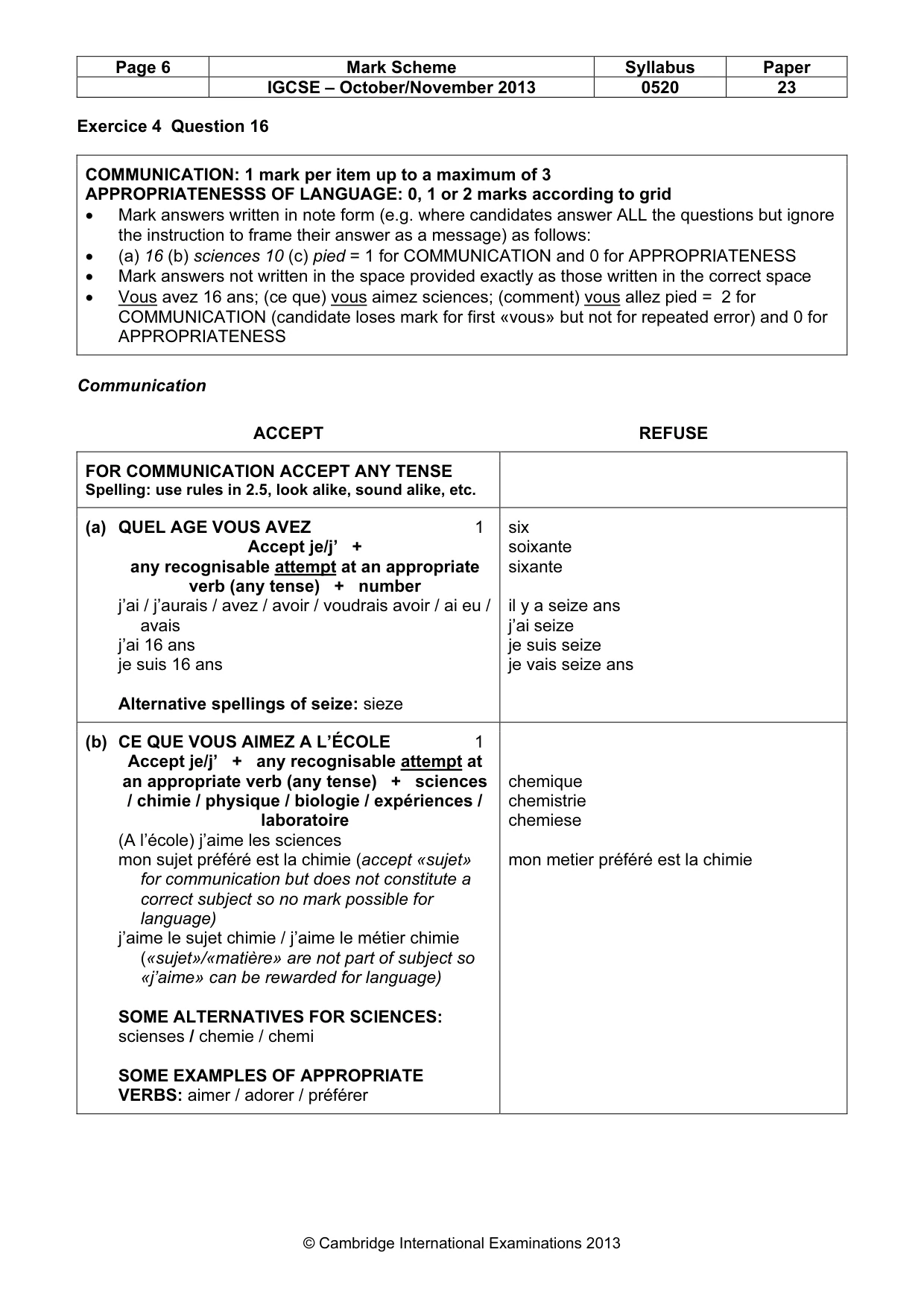 Mark scheme, page 6 of 15