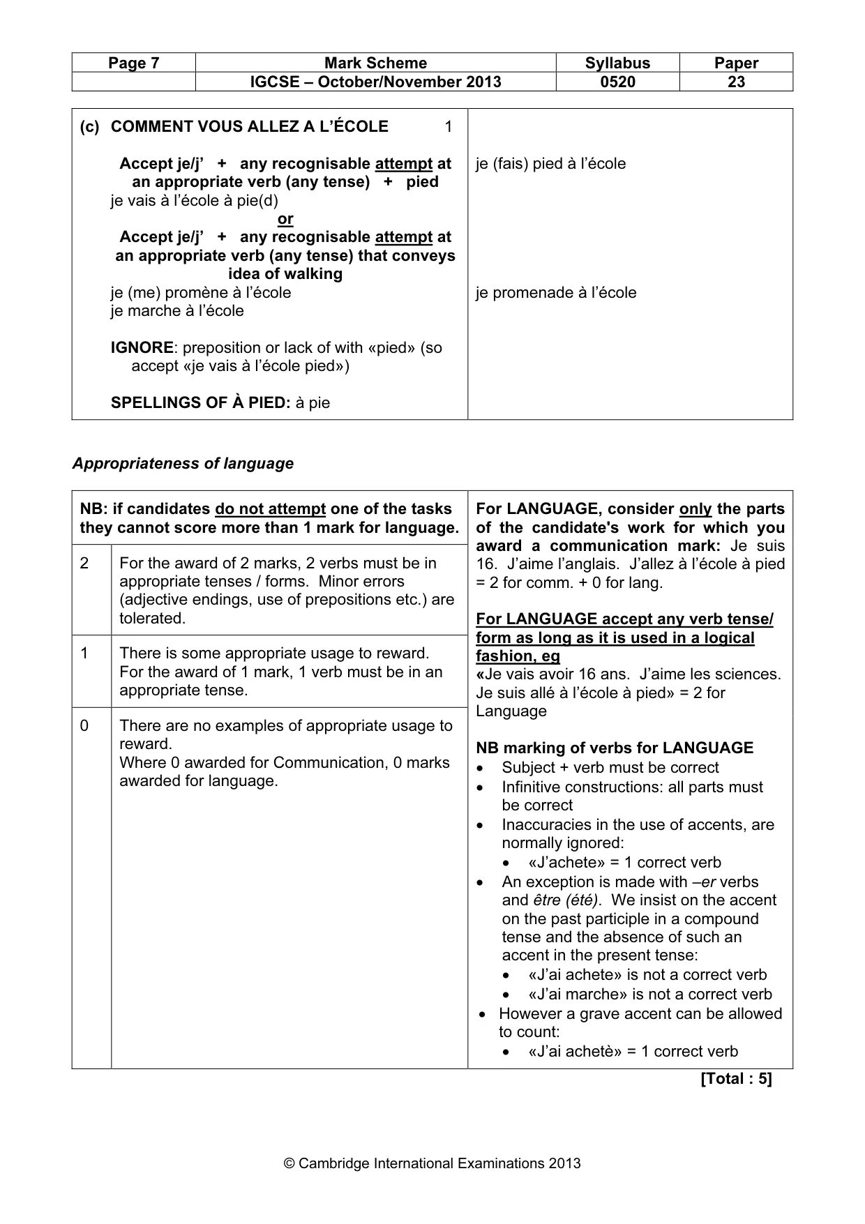 Mark scheme, page 7 of 15