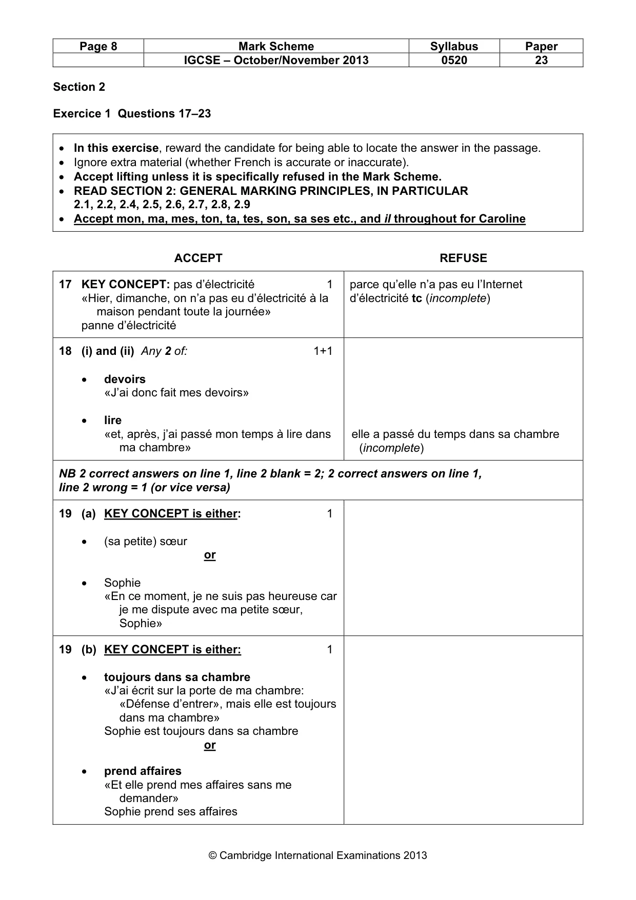 Mark scheme, page 8 of 15