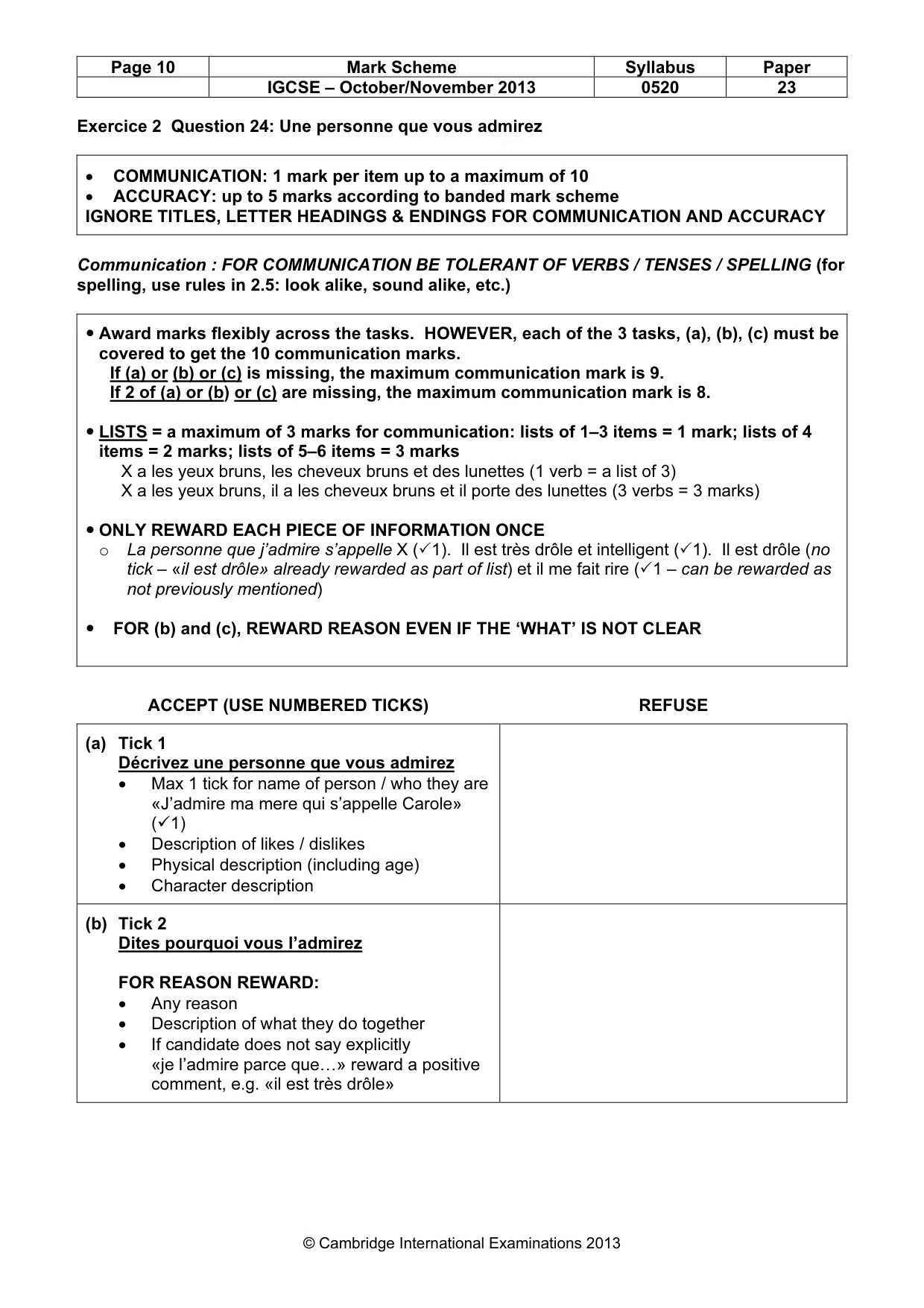Mark scheme, page 10 of 15