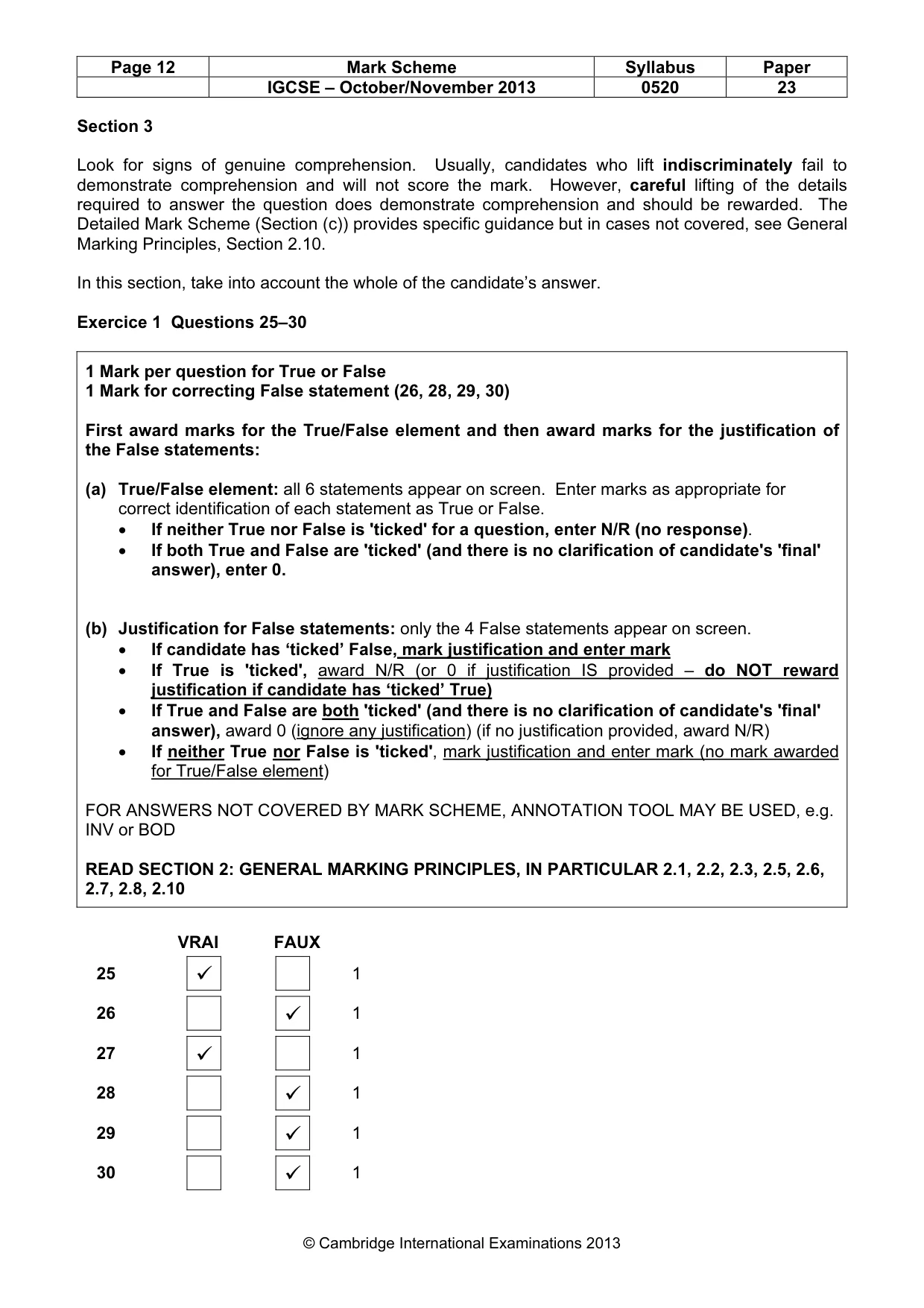 Mark scheme, page 12 of 15