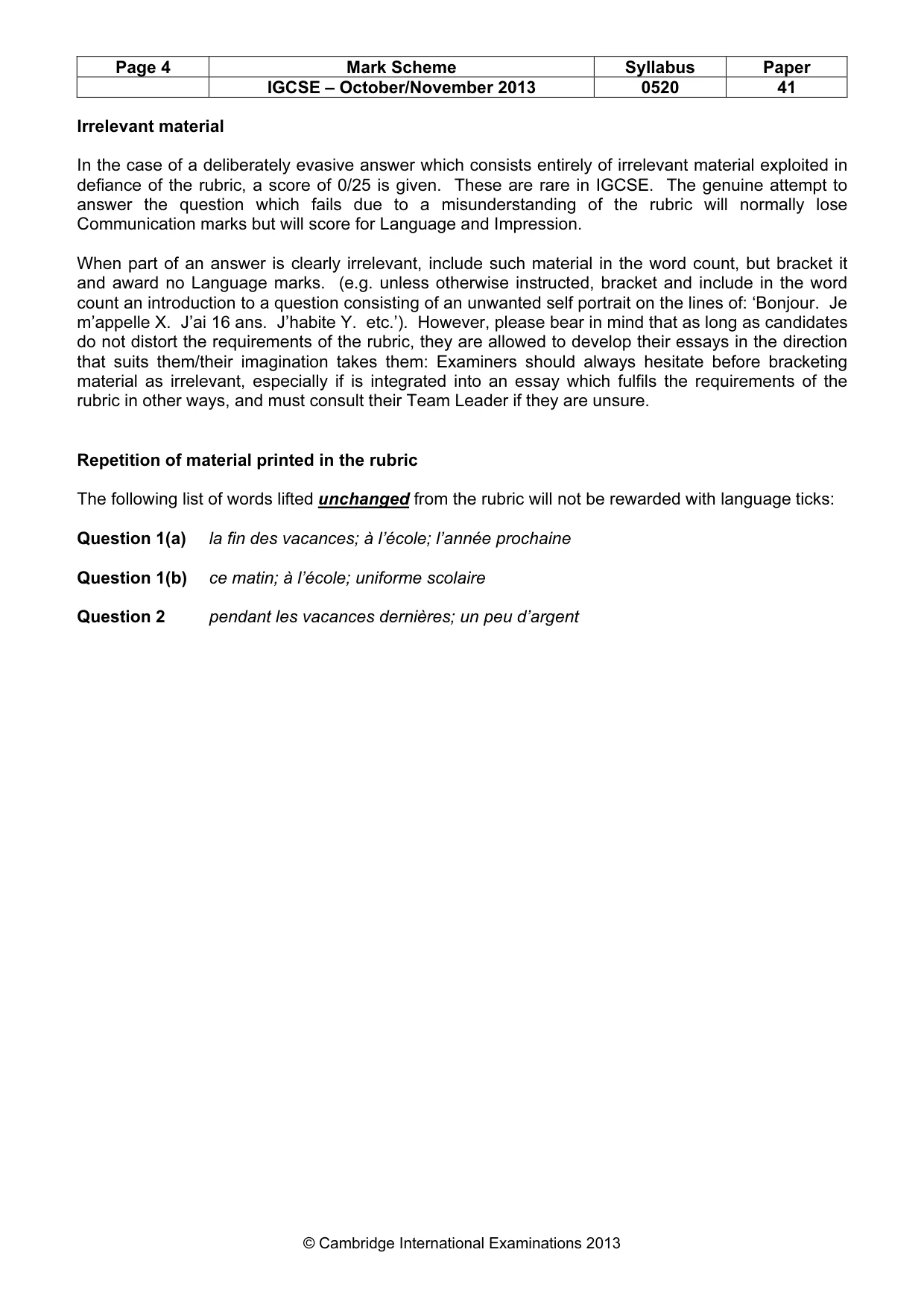 Mark scheme, page 4 of 22
