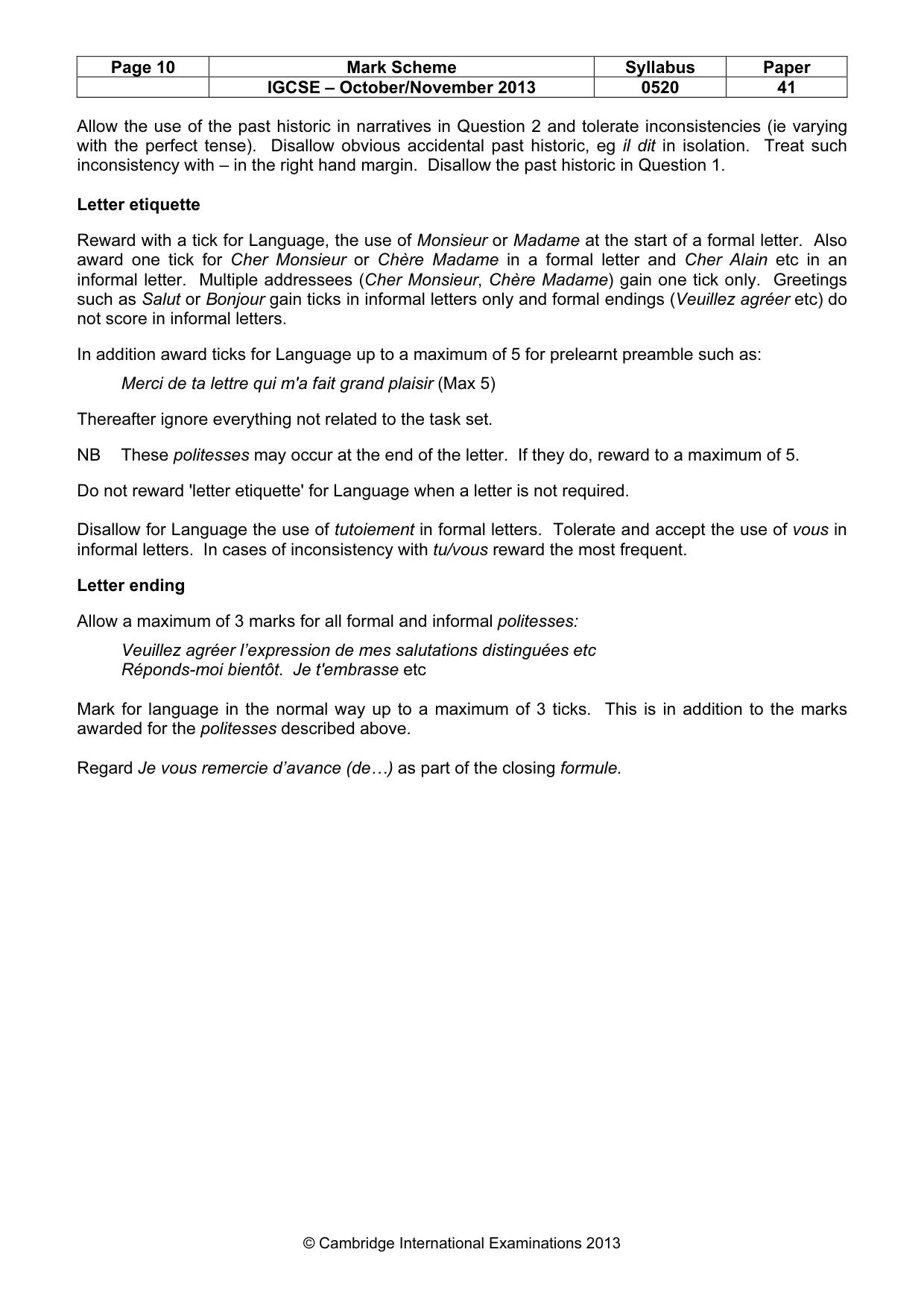 Mark scheme, page 10 of 22