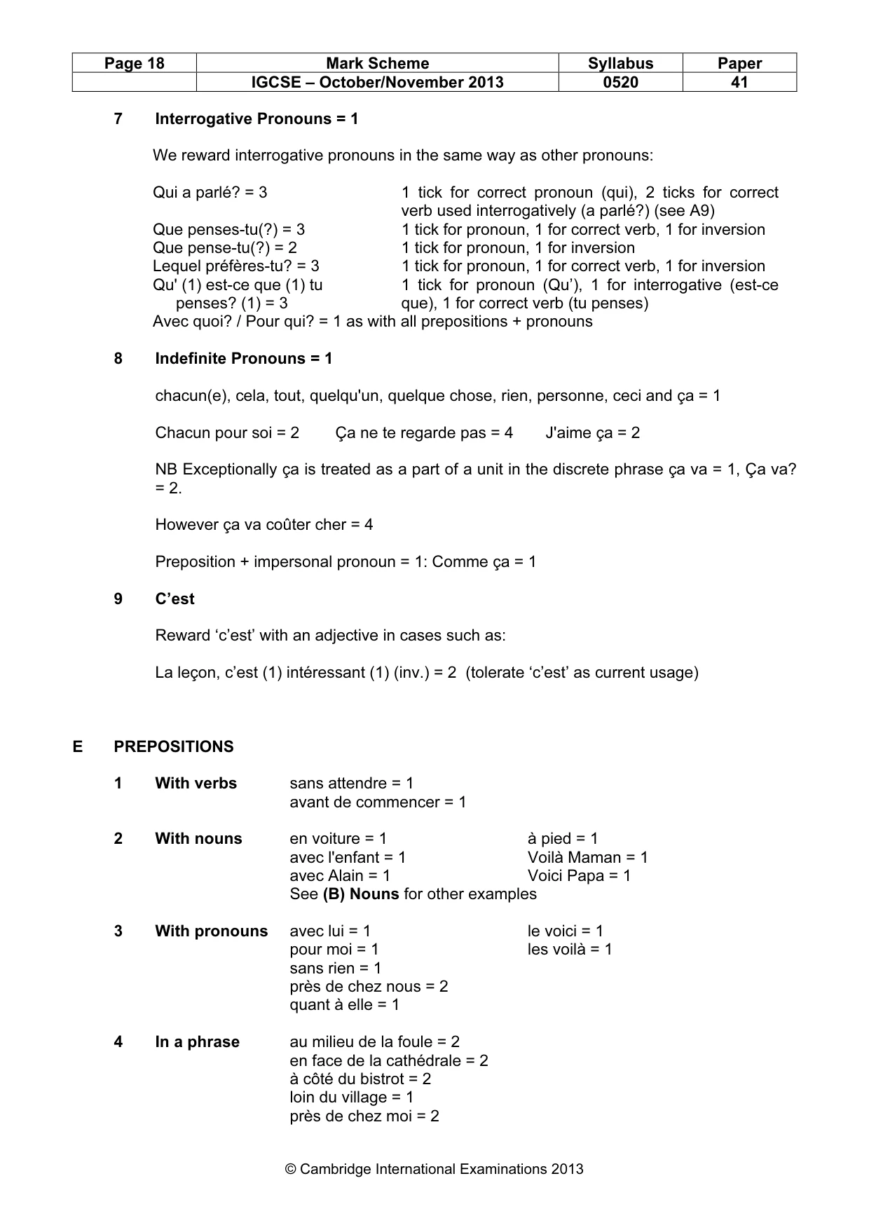 Mark scheme, page 18 of 22