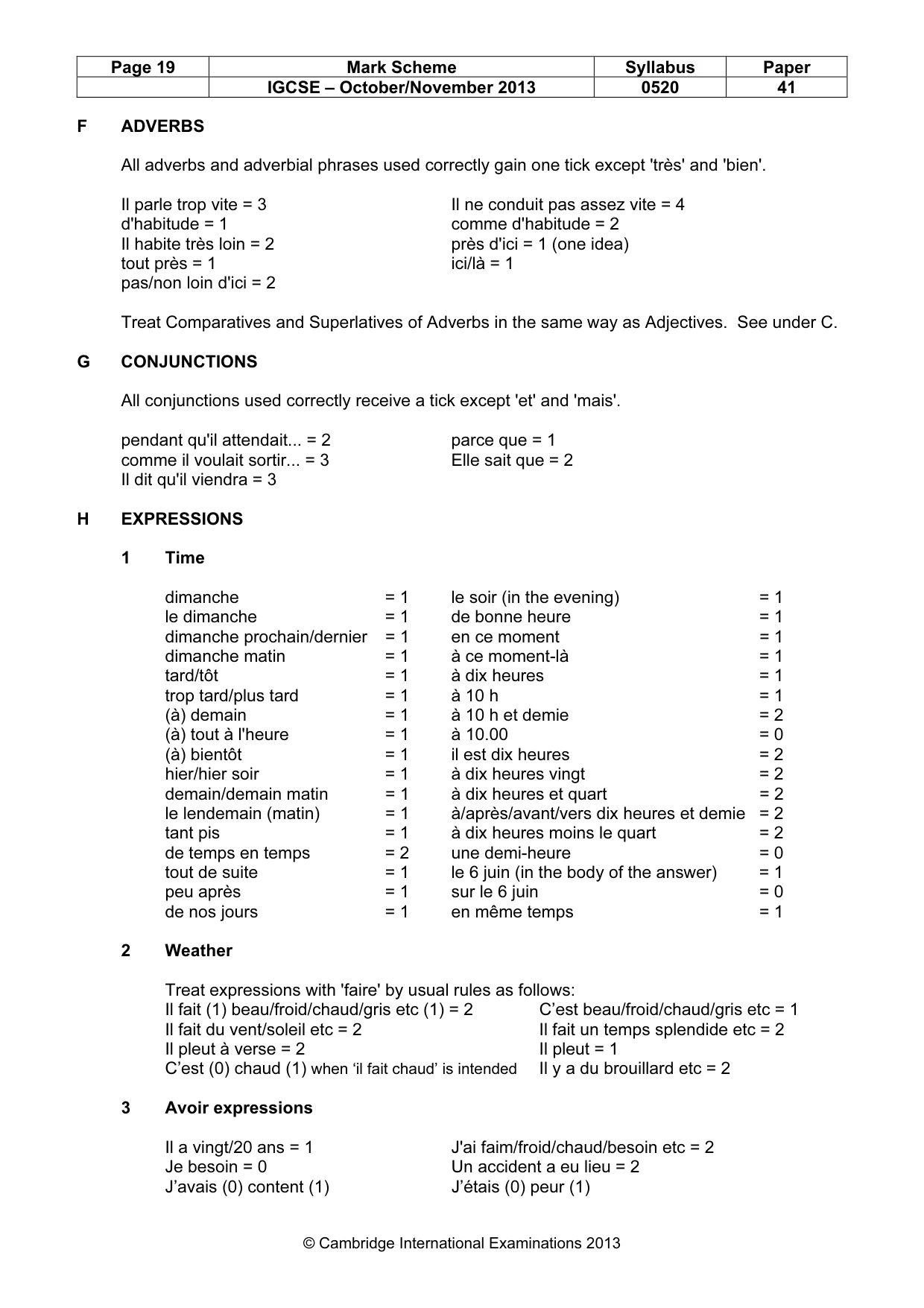 Mark scheme, page 19 of 22