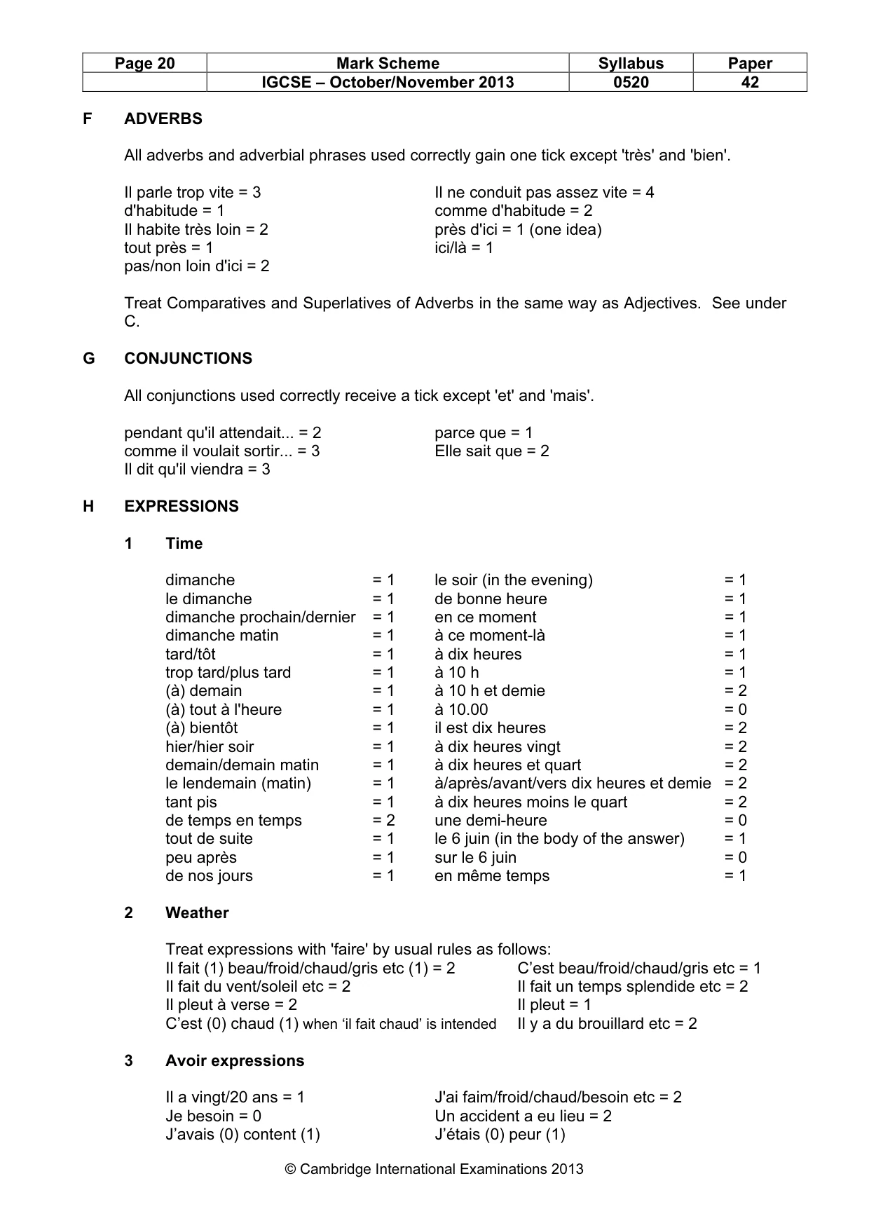 Mark scheme, page 20 of 23