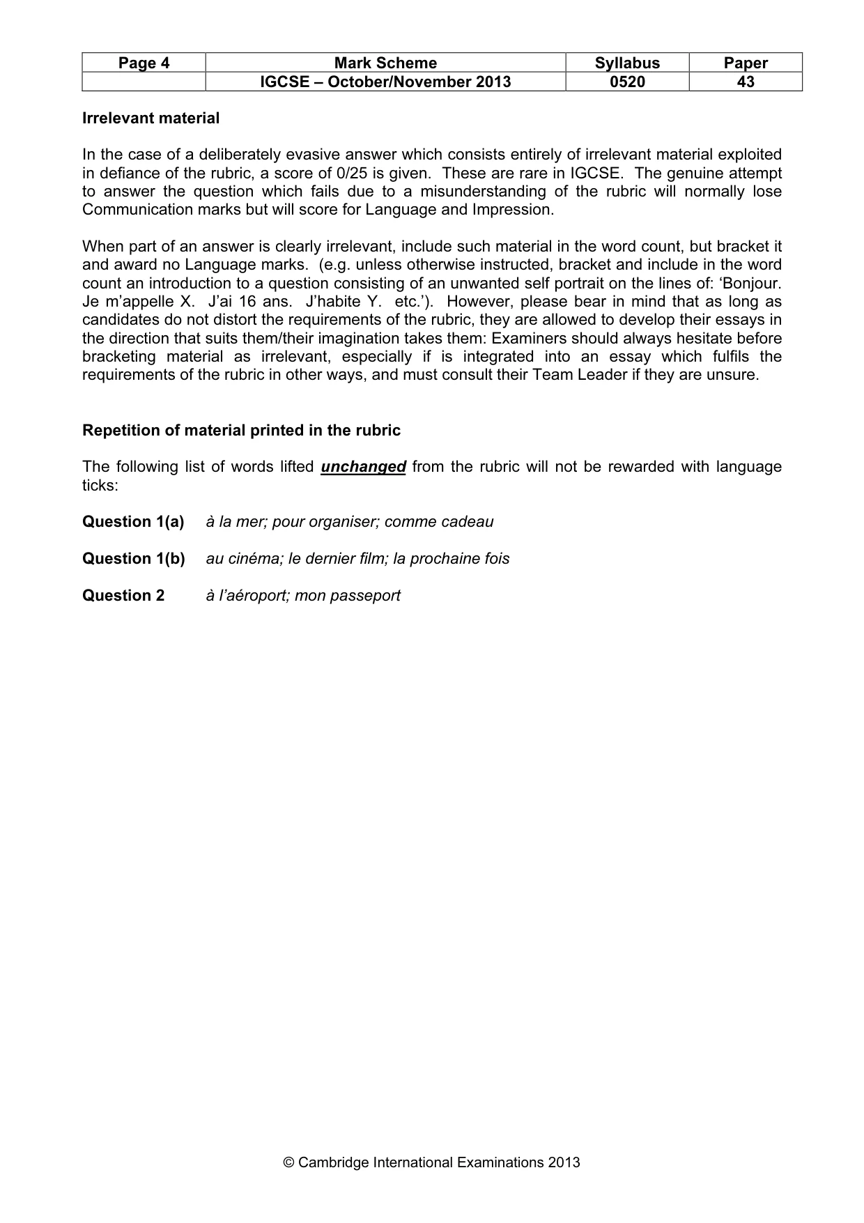 Mark scheme, page 4 of 22