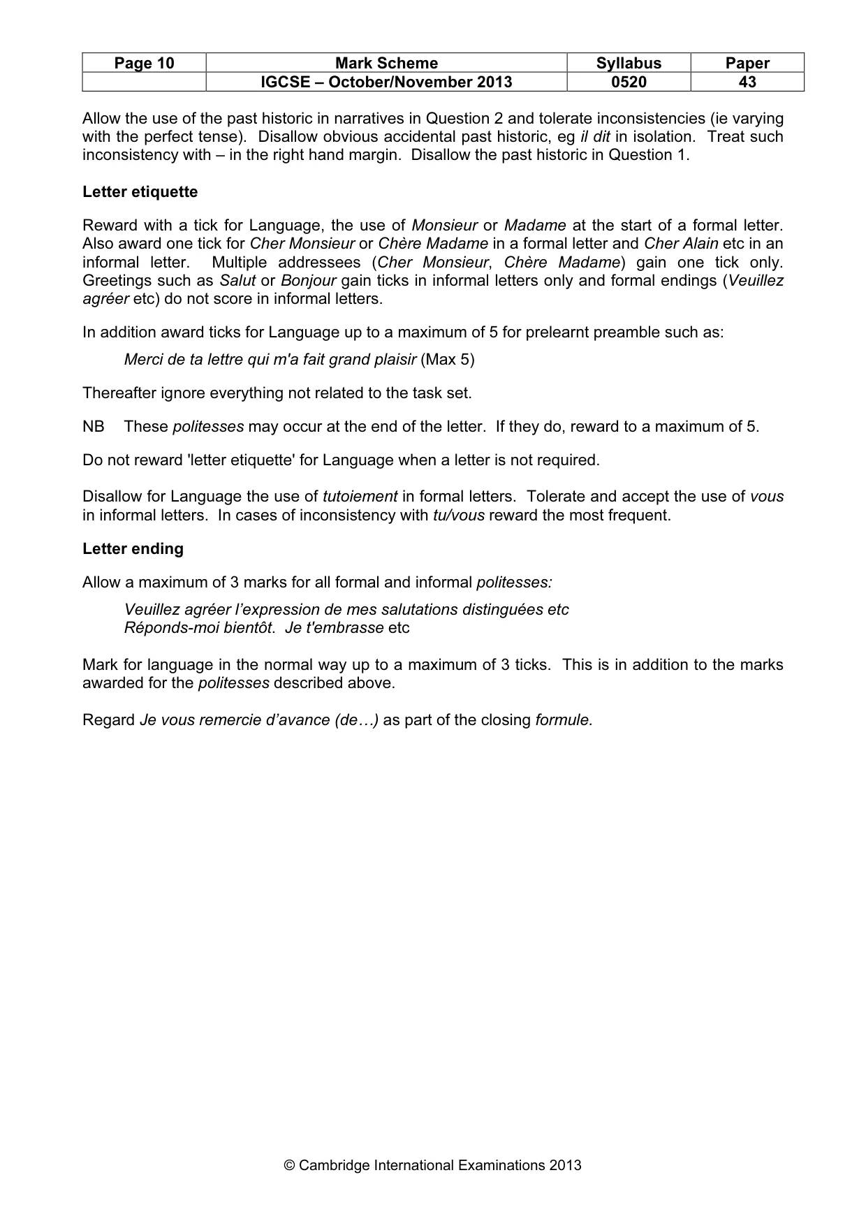 Mark scheme, page 10 of 22
