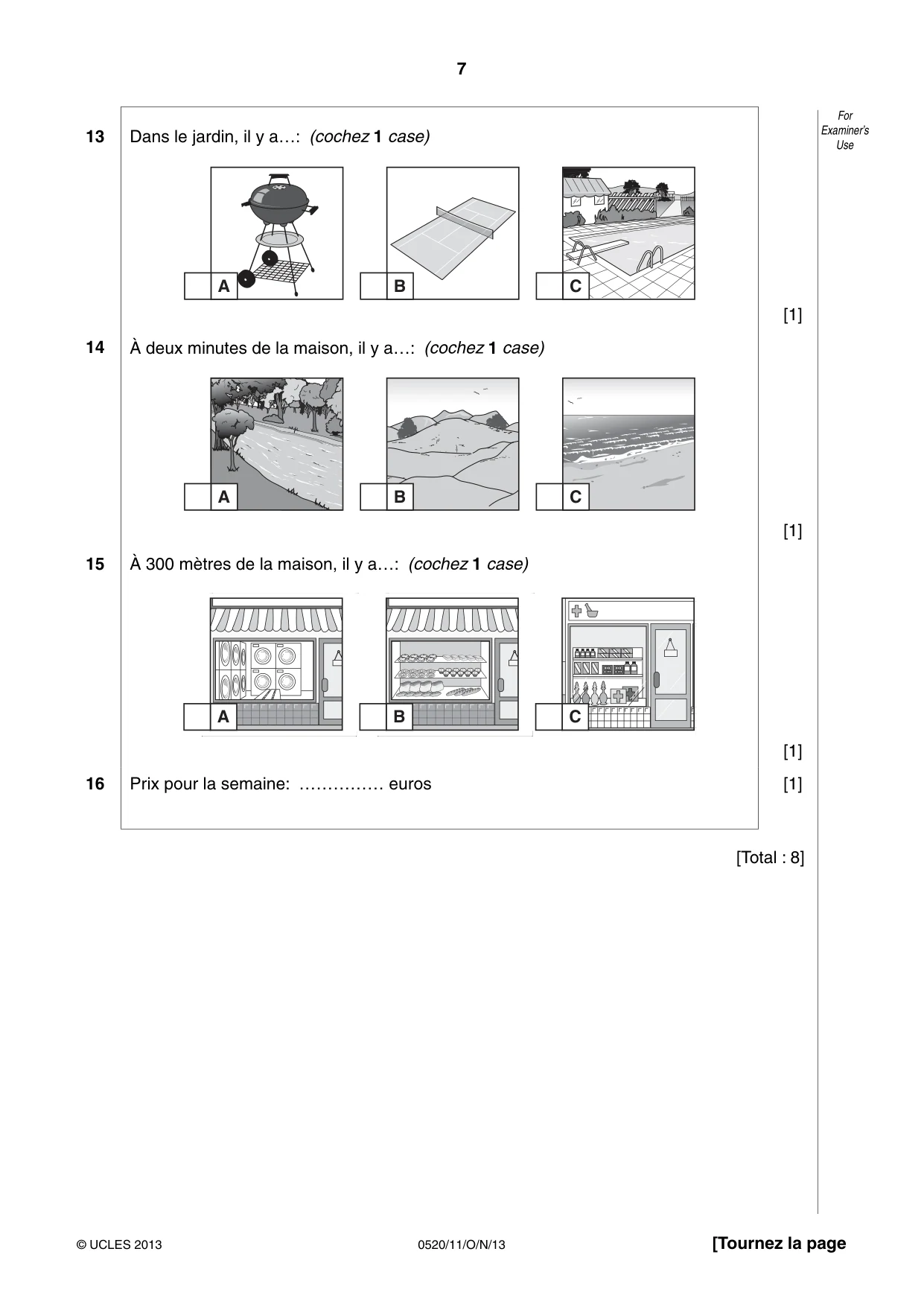 Cambridge IGCSE French - Foreign Language 0520 2013 Oct/Nov Paper 1 · Variant 1 question paper, page 7 of 12