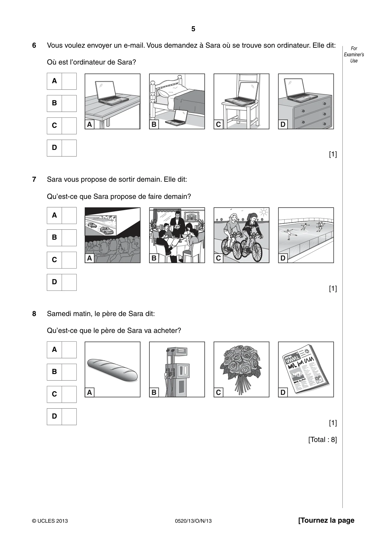 Cambridge IGCSE French - Foreign Language 0520 2013 Oct/Nov Paper 1 · Variant 3 question paper, page 5 of 12