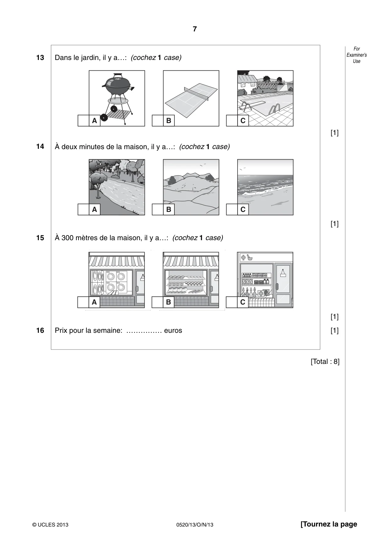 Cambridge IGCSE French - Foreign Language 0520 2013 Oct/Nov Paper 1 · Variant 3 question paper, page 7 of 12