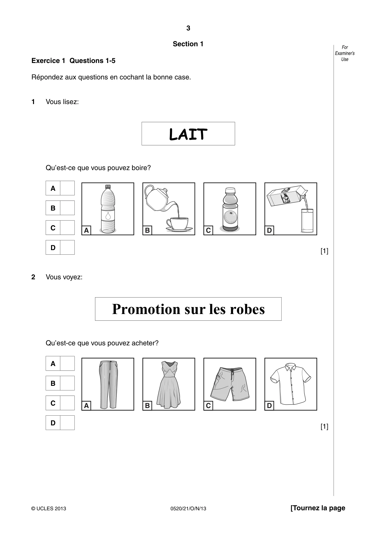 Cambridge IGCSE French - Foreign Language 0520 2013 Oct/Nov Paper 2 · Variant 1 question paper, page 3 of 20