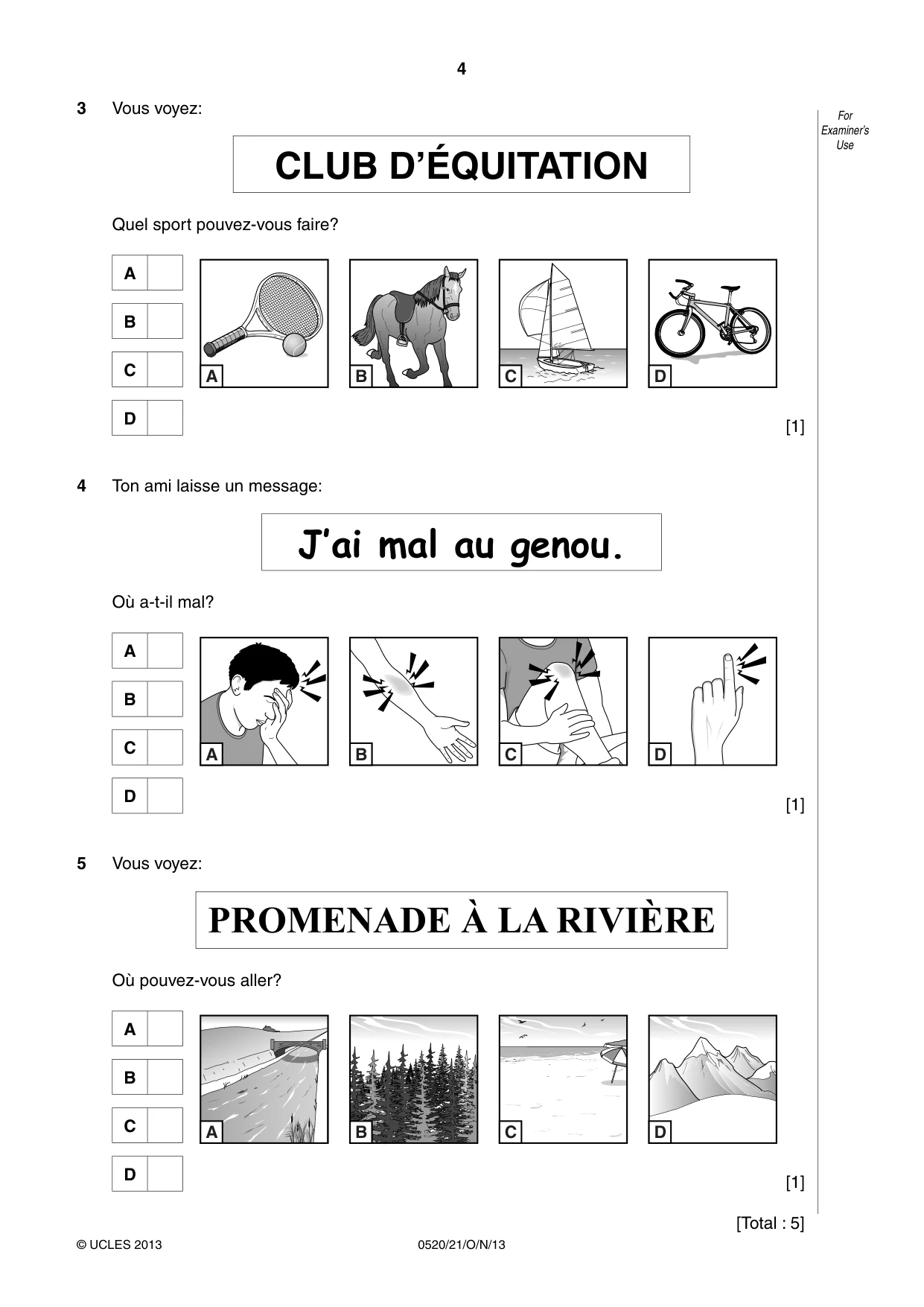 Cambridge IGCSE French - Foreign Language 0520 2013 Oct/Nov Paper 2 · Variant 1 question paper, page 4 of 20
