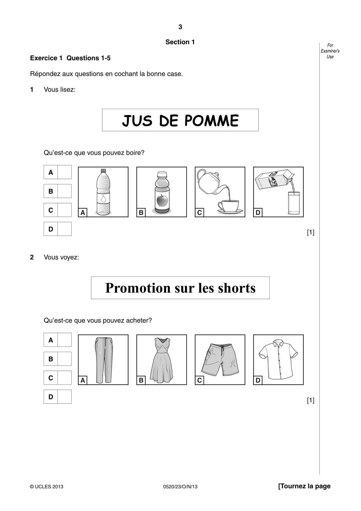 Cambridge IGCSE French - Foreign Language 0520 2013 Oct/Nov Paper 2 · Variant 3 question paper, page 3 of 20