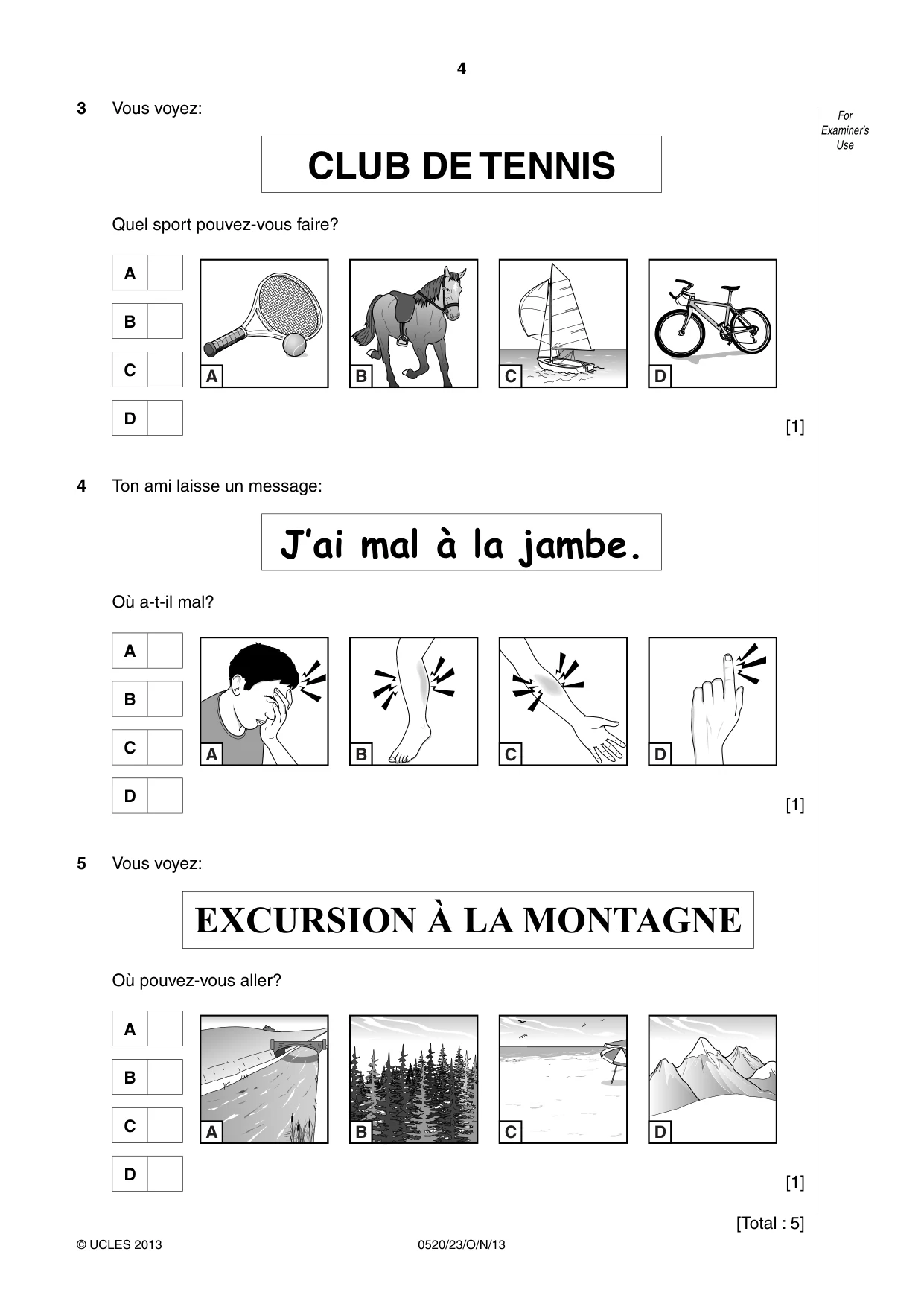 Cambridge IGCSE French - Foreign Language 0520 2013 Oct/Nov Paper 2 · Variant 3 question paper, page 4 of 20