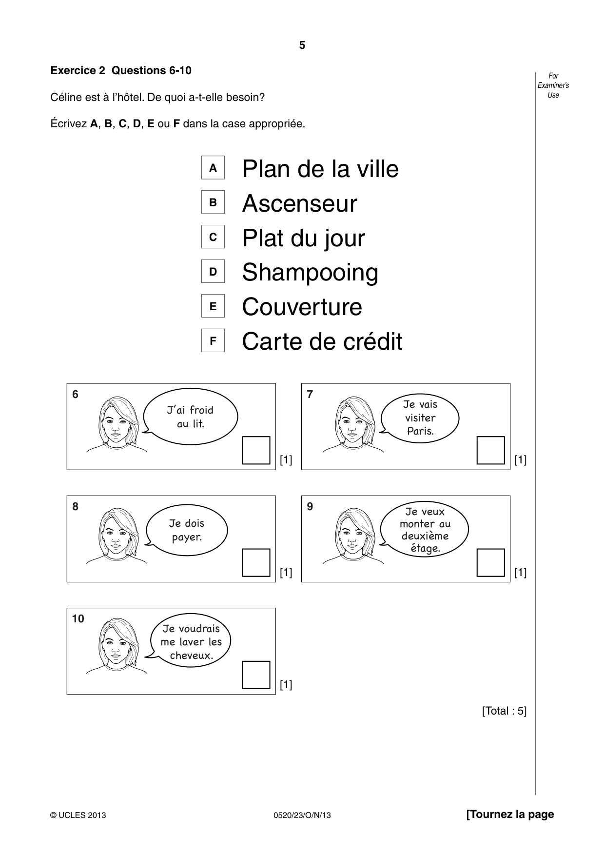 Cambridge IGCSE French - Foreign Language 0520 2013 Oct/Nov Paper 2 · Variant 3 question paper, page 5 of 20
