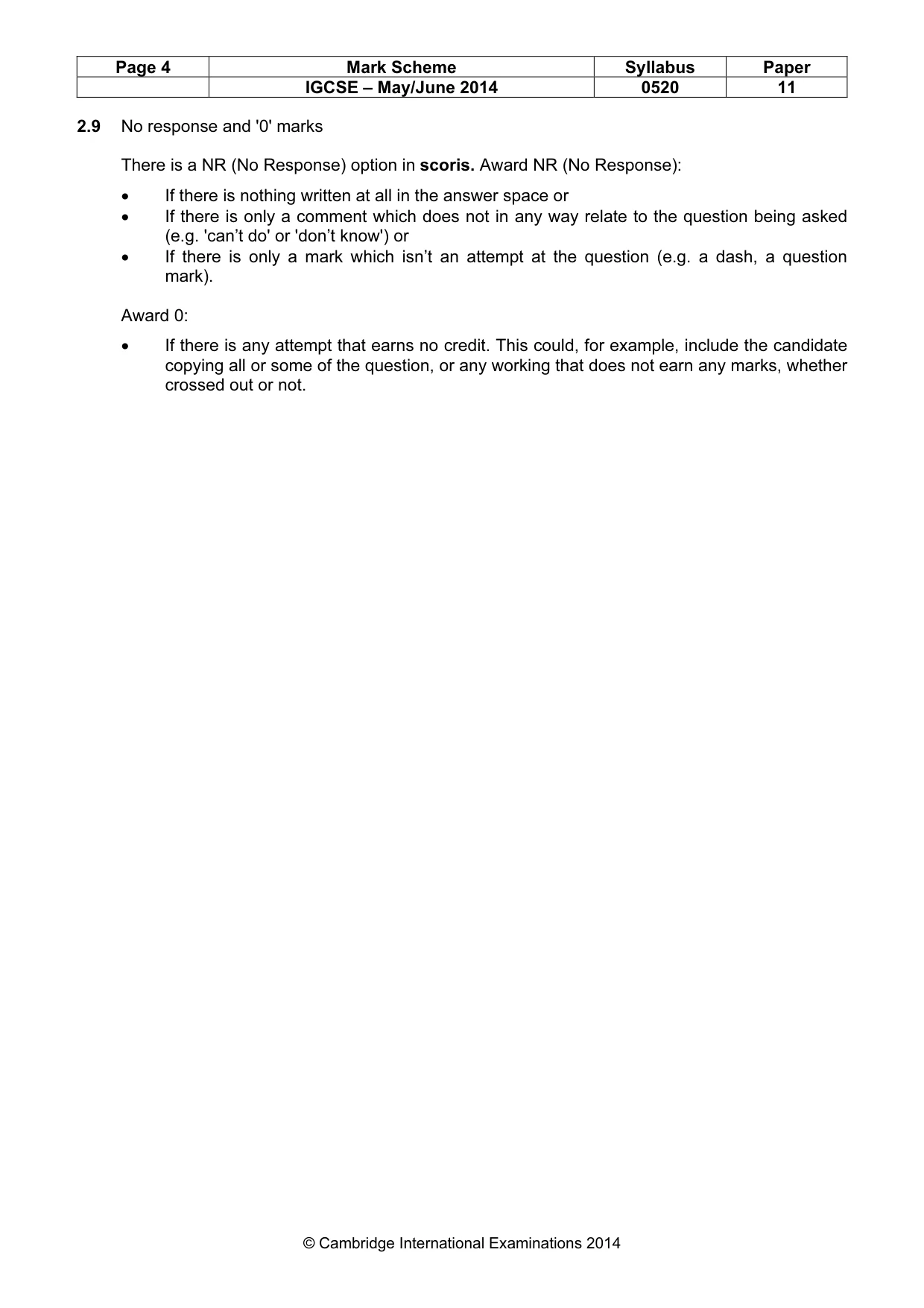 Mark scheme, page 4 of 14