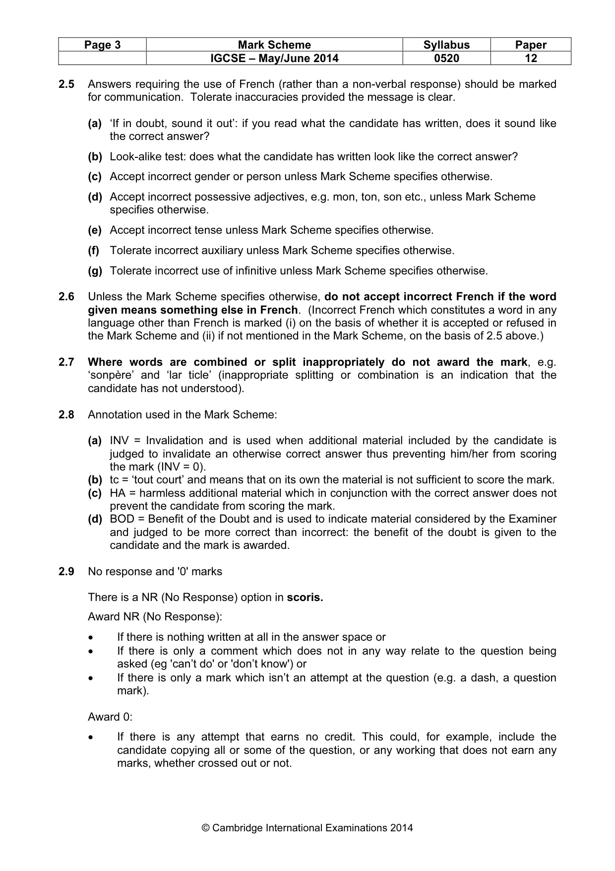 Mark scheme, page 3 of 12