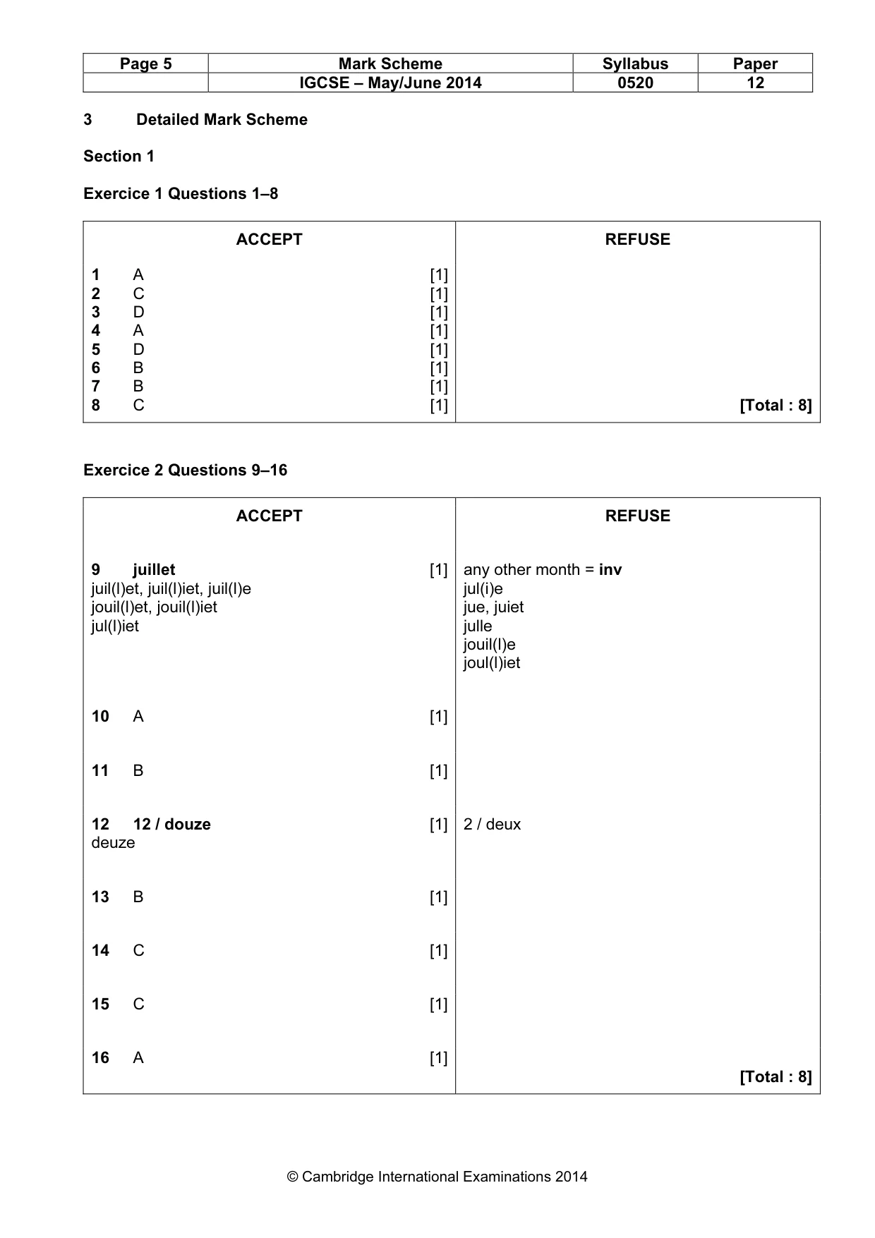 Mark scheme, page 5 of 12