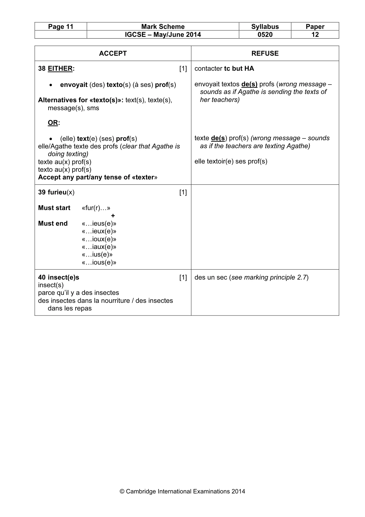 Mark scheme, page 11 of 12