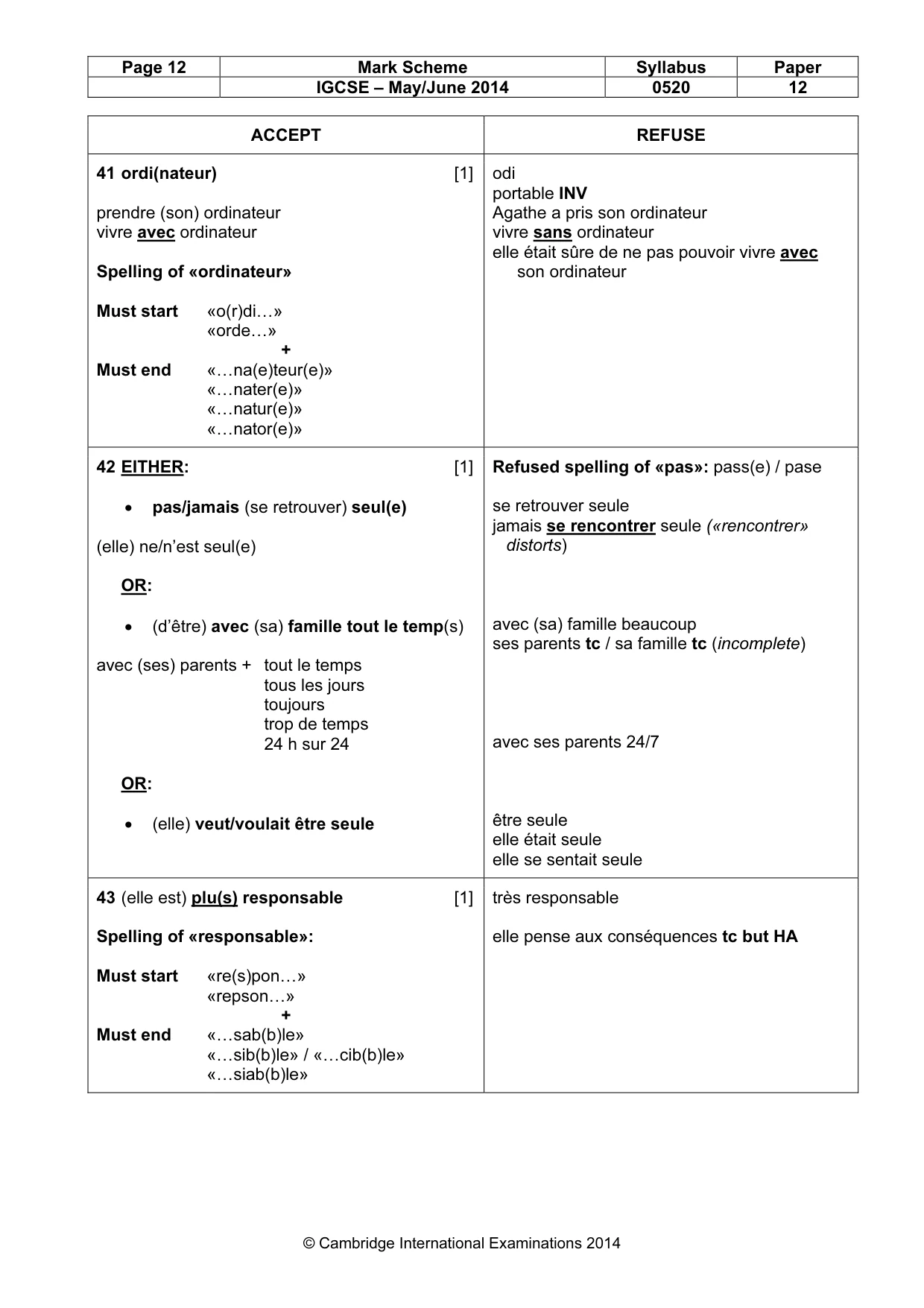 Mark scheme, page 12 of 12