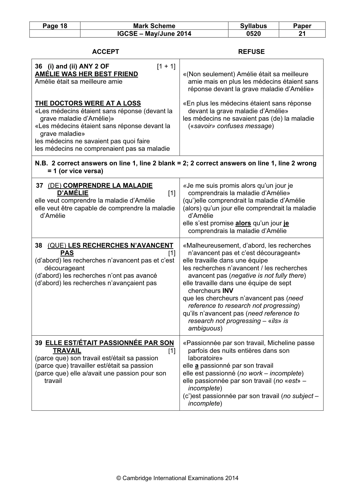 Mark scheme, page 18 of 19