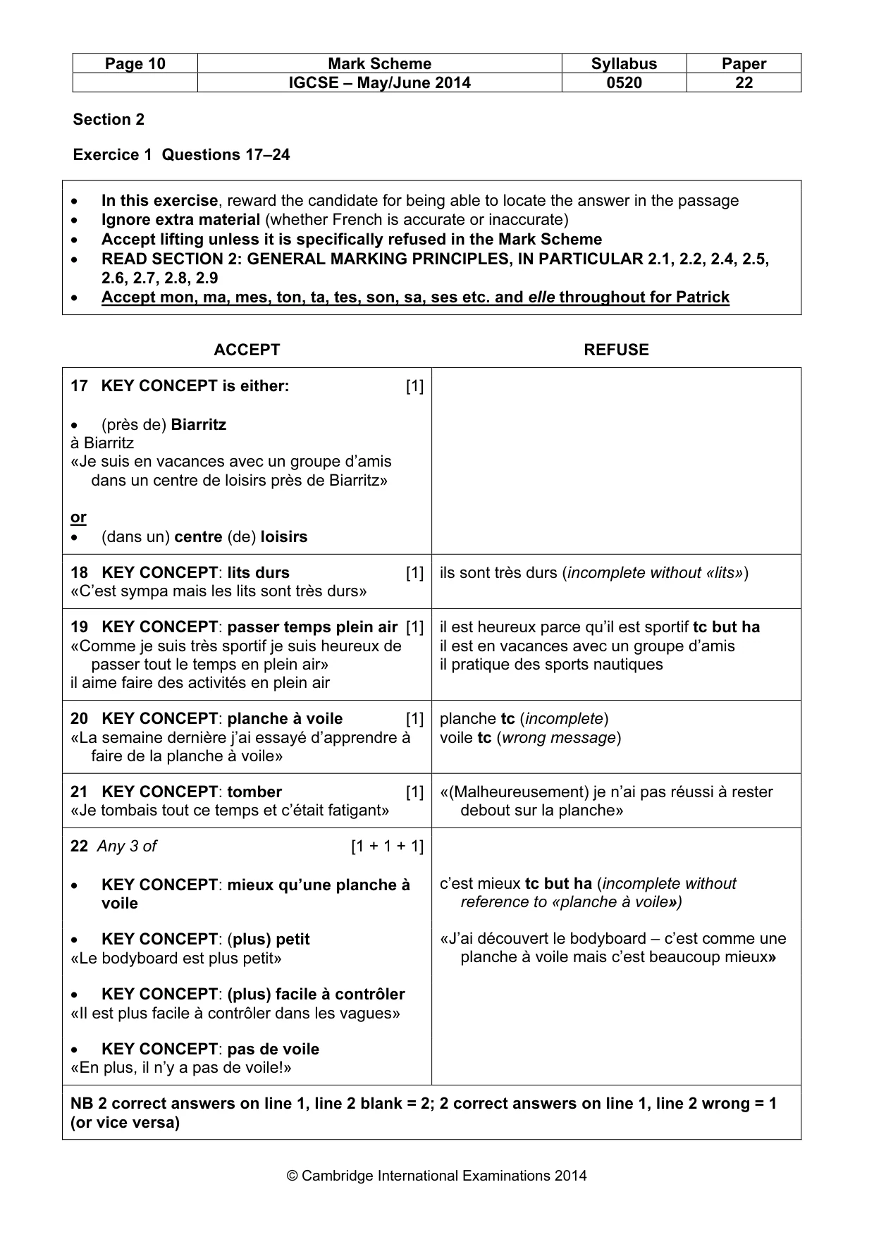 Mark scheme, page 10 of 21