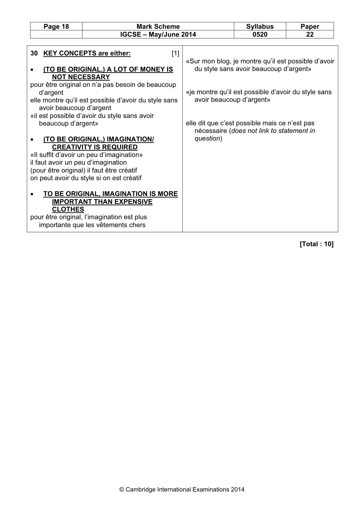 Mark scheme, page 18 of 21