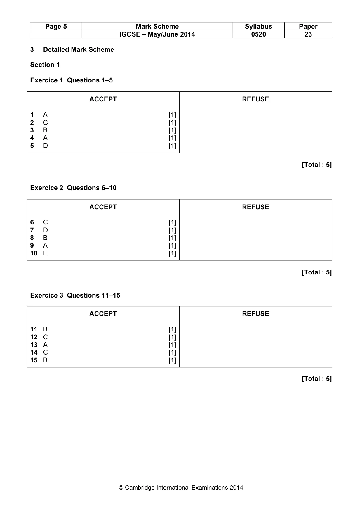 Mark scheme, page 5 of 16