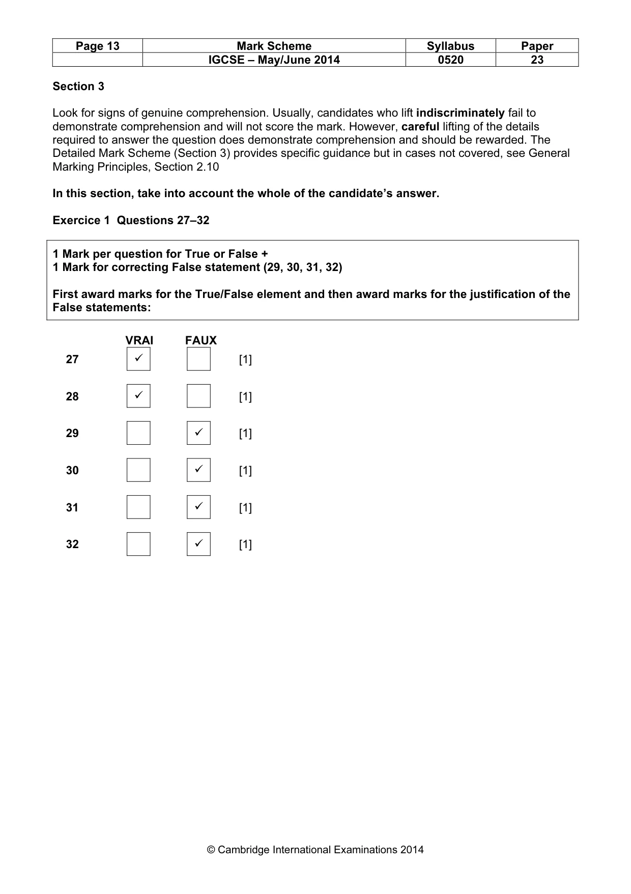 Mark scheme, page 13 of 16