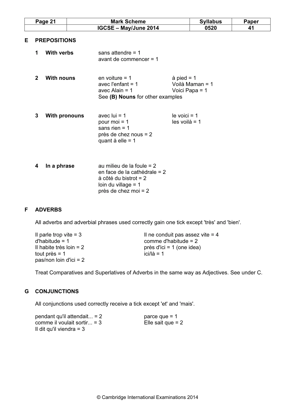 Mark scheme, page 21 of 25