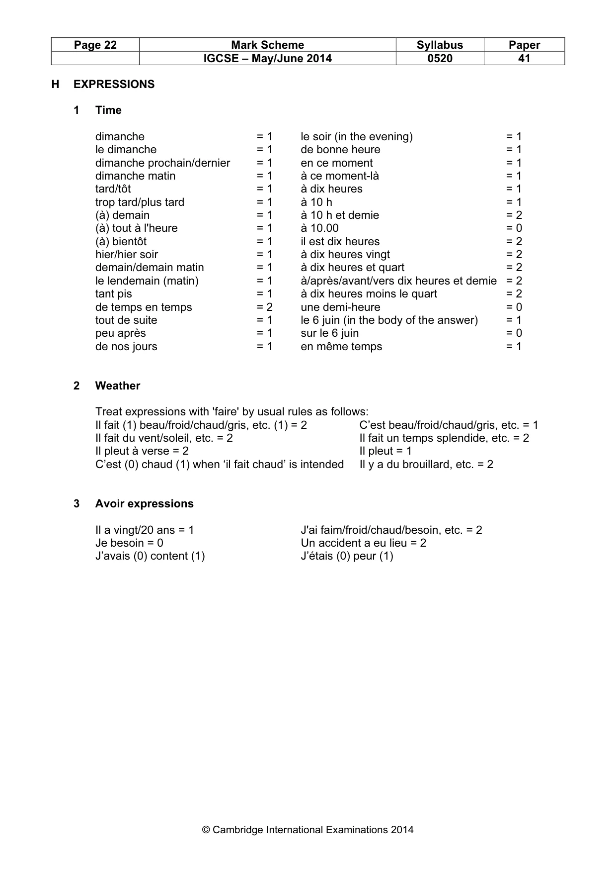 Mark scheme, page 22 of 25